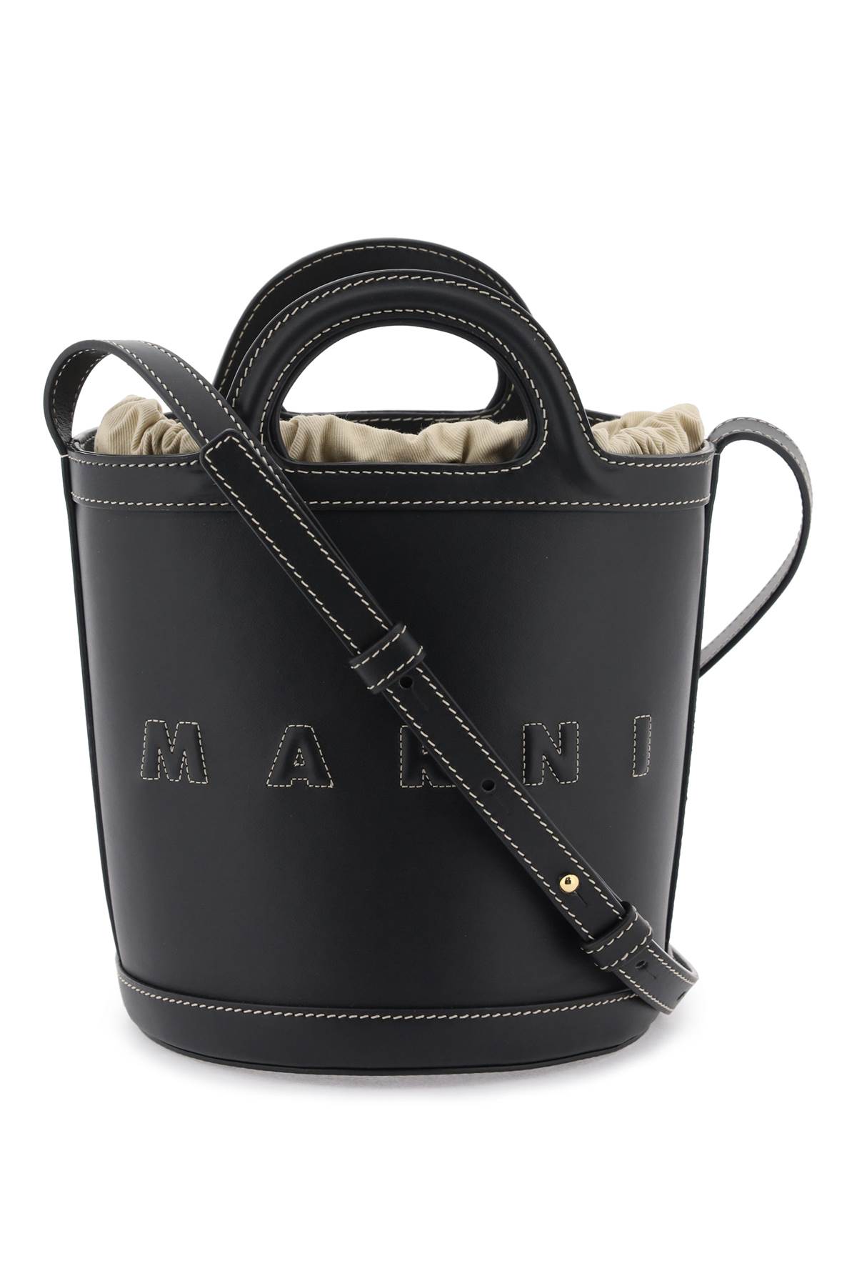 Shop Marni Small Tropicalia Bucket Bag In Black