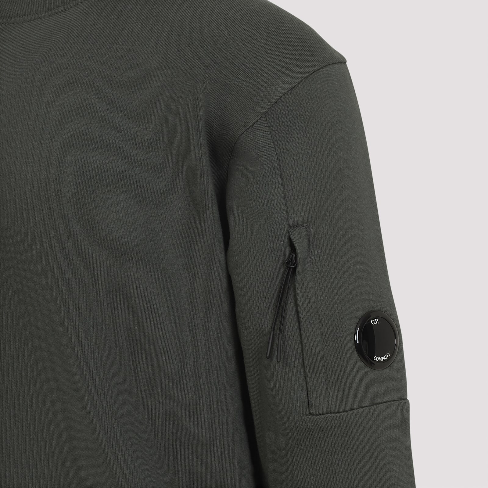C.p. Company C.p.company Crewneck Sweatshirt With Lens Detail In Green