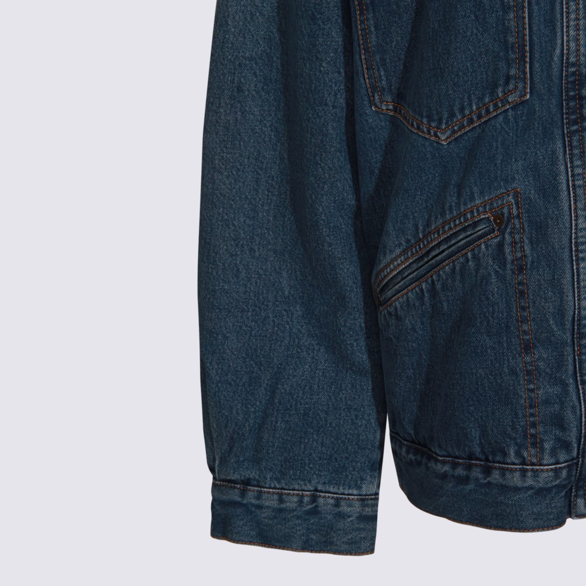 Isabel Marant Casual Jacket With Shearling Collar And Pockets In Blue
