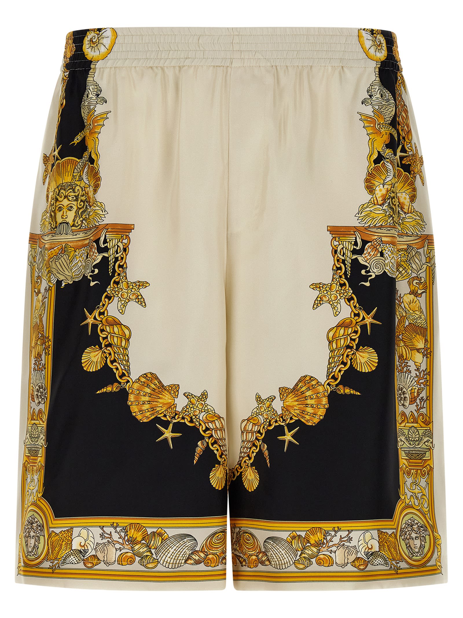 Versace Coral Theatre Print Bermuda Shorts In Multi