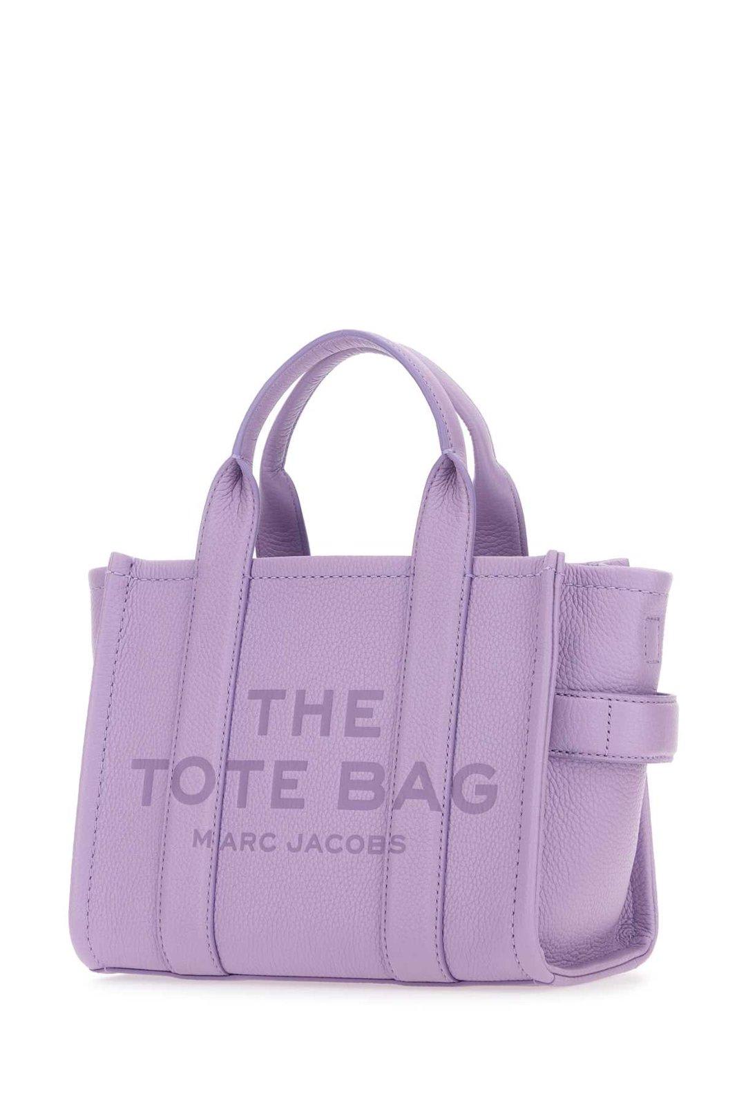 Shop Marc Jacobs Logo Embossed Small Tote Bag In Lilac