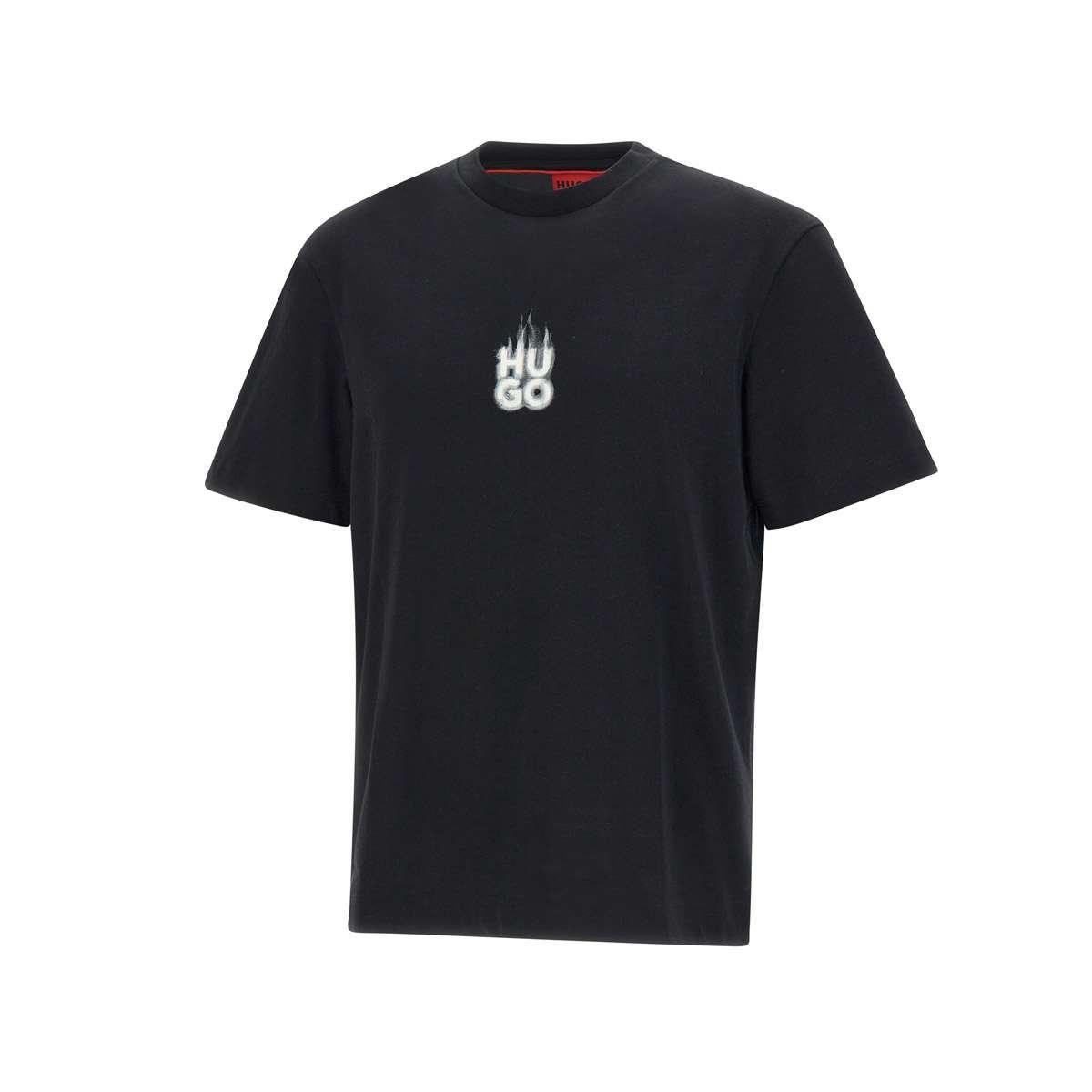 Hugo Boss Stacked Smoke Logo Prints Jersey T-shirt