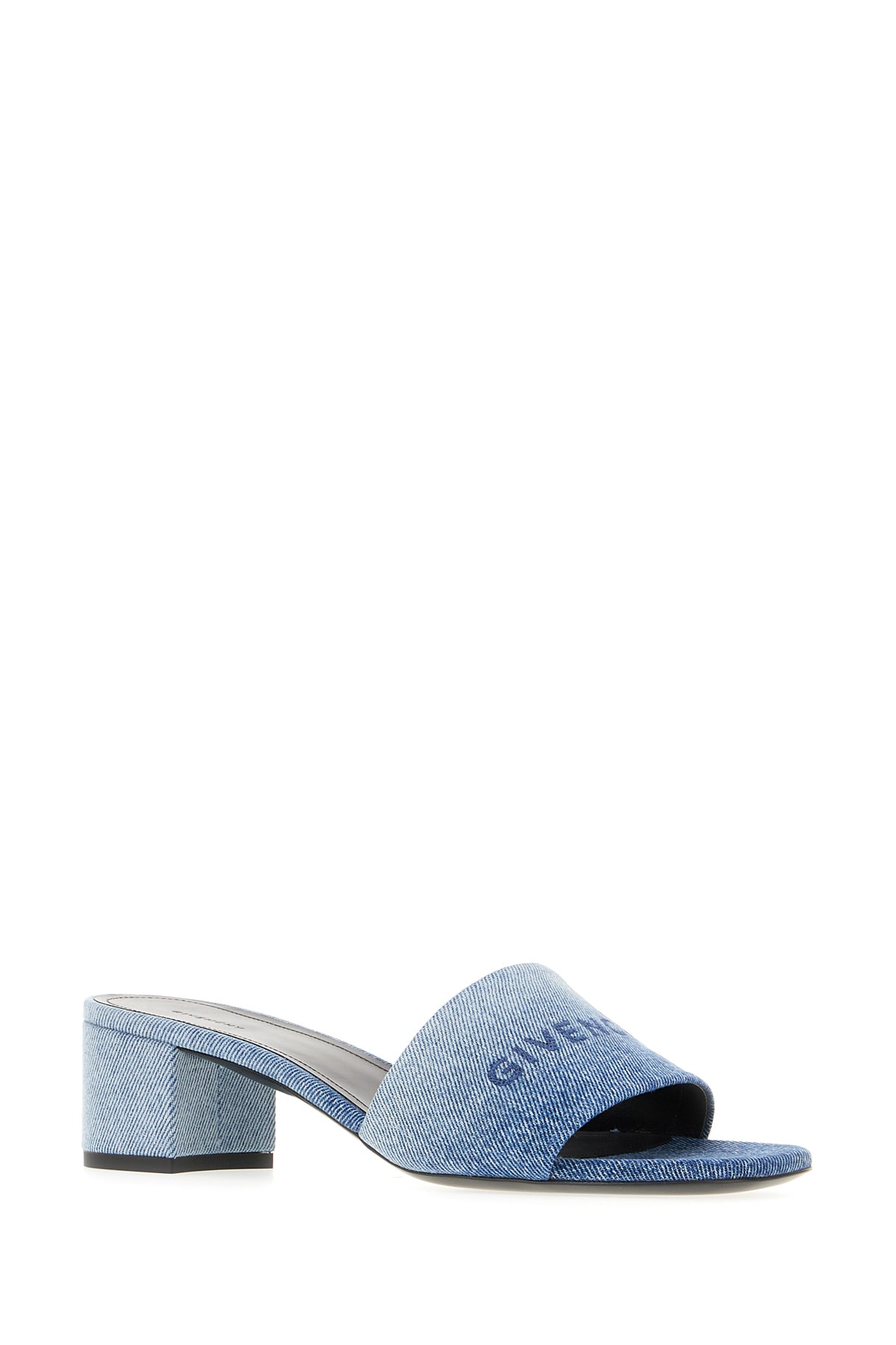 Givenchy '4g' Open Toe Block Heel Sandals In Medium Blue
