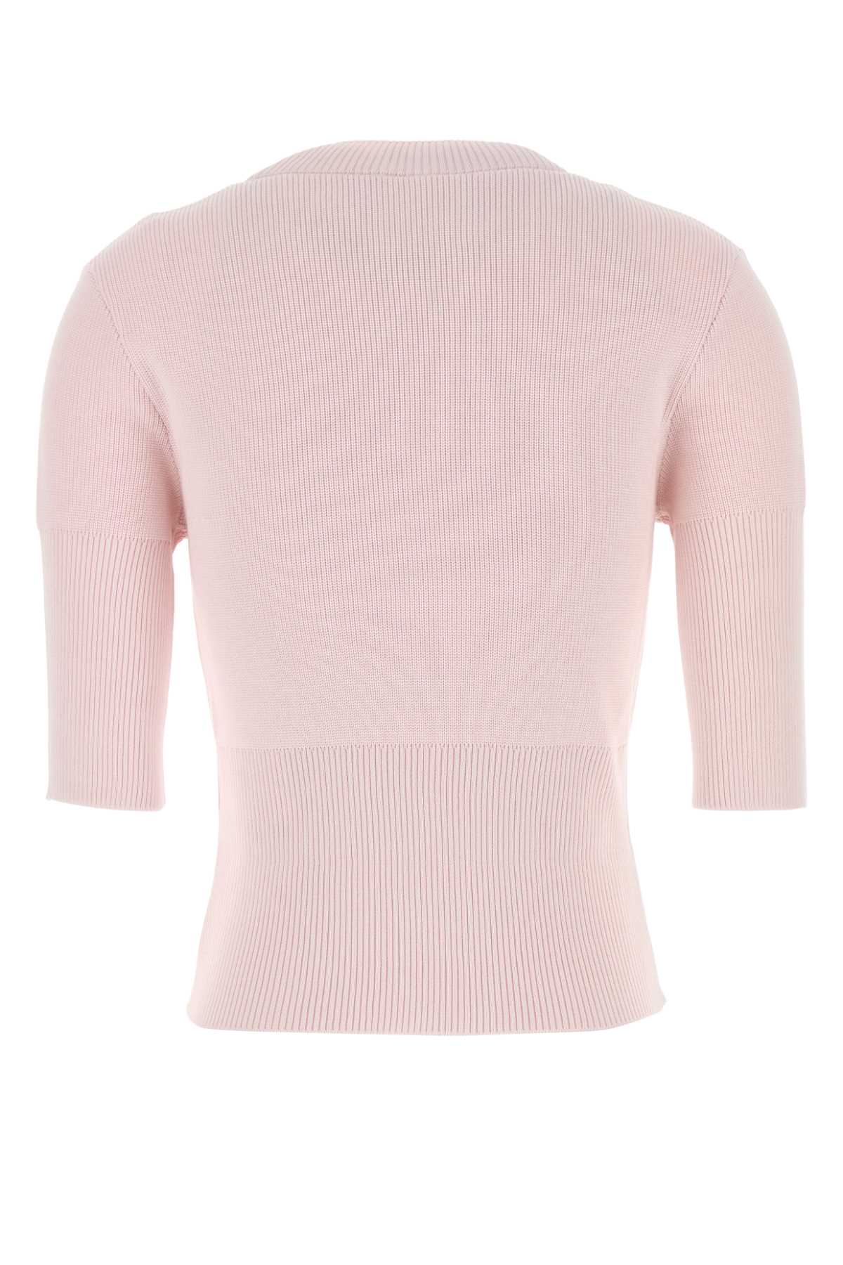 Givenchy Ribbed Crewneck Knitwear Half-length Sleeves In Babypink