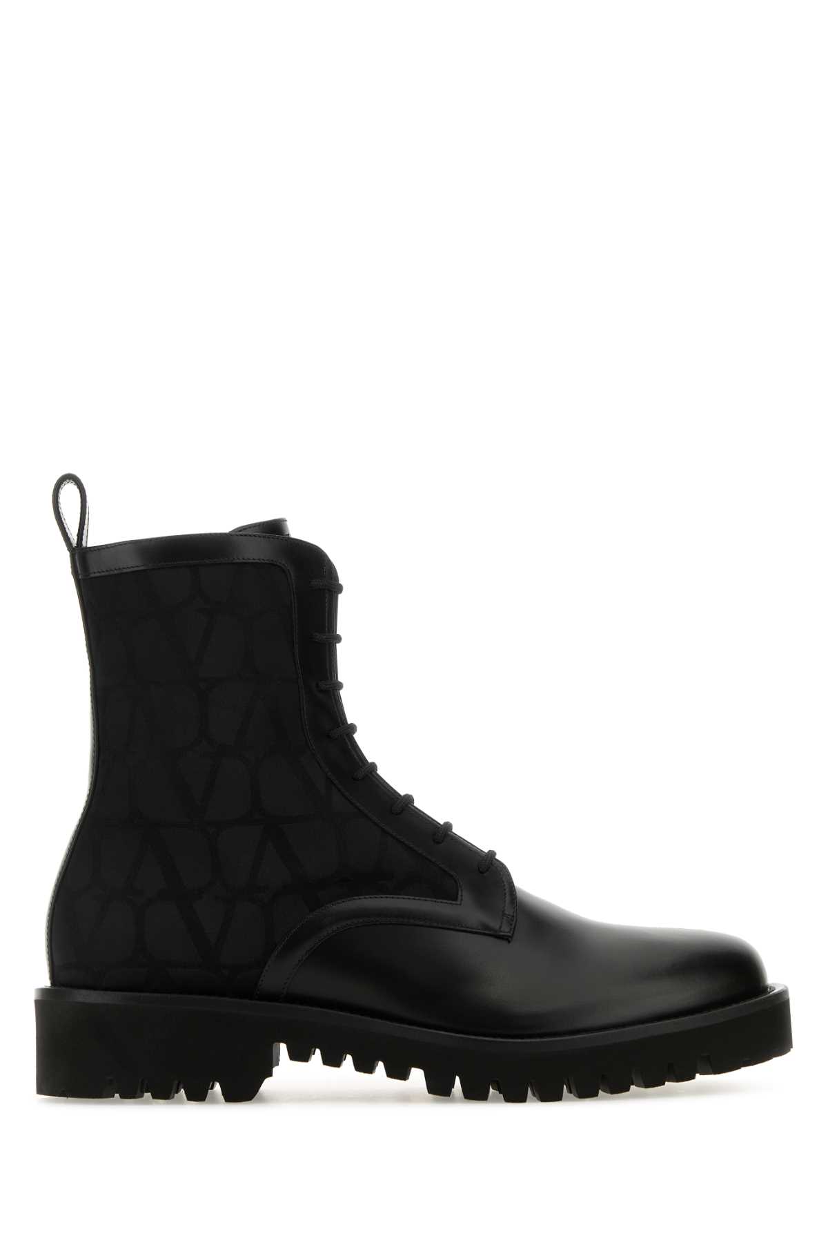 Black Toile Iconographe And Leather Ankle Boots