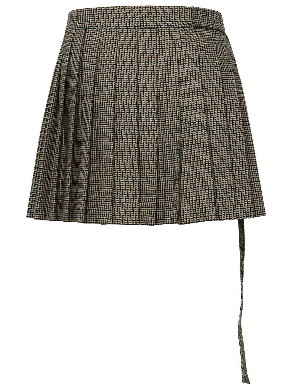 Shop Ami Alexandre Mattiussi Kilt Beige Wool Miniskirt