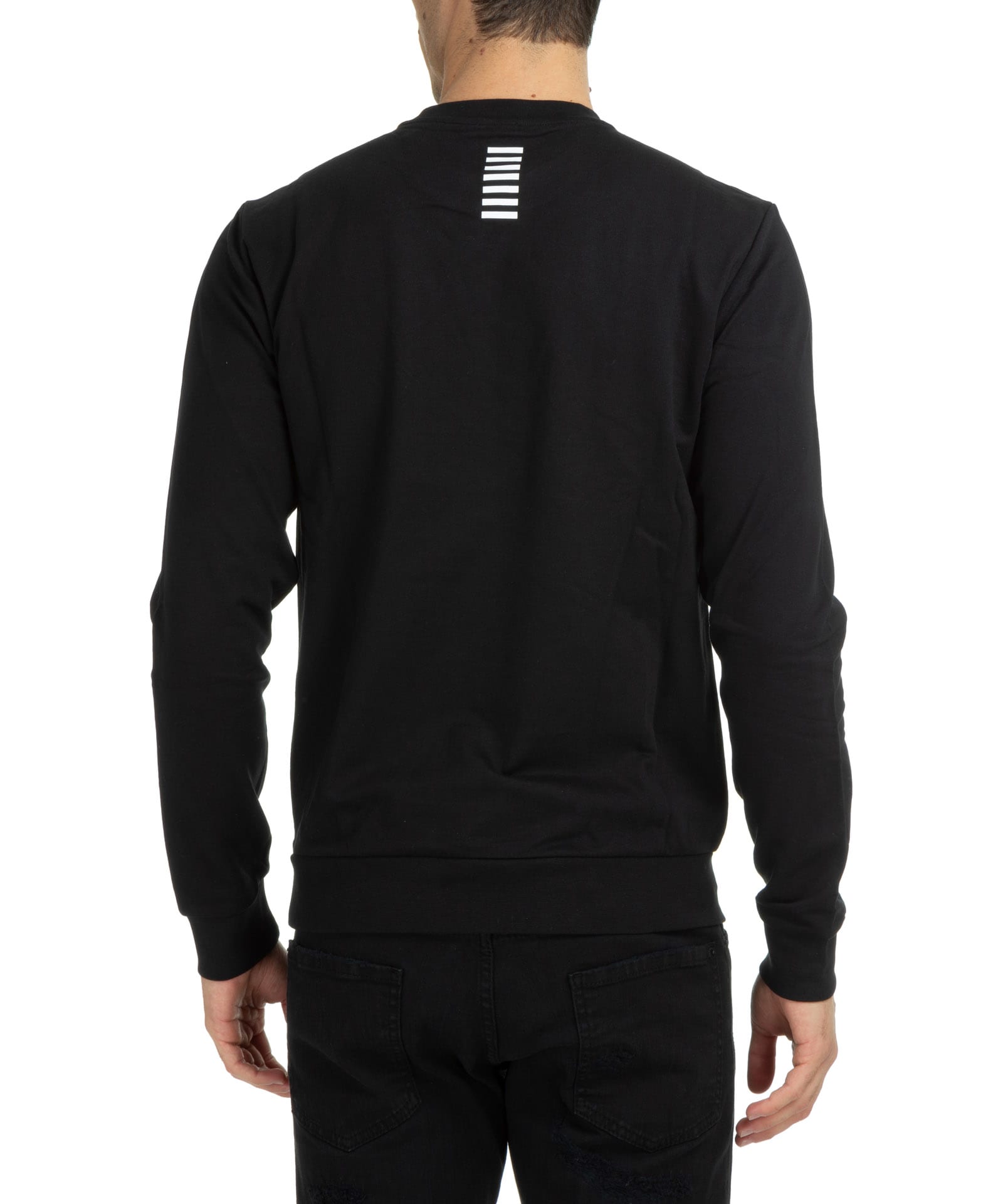 Ea7 Cotton Sweatshirt In Black