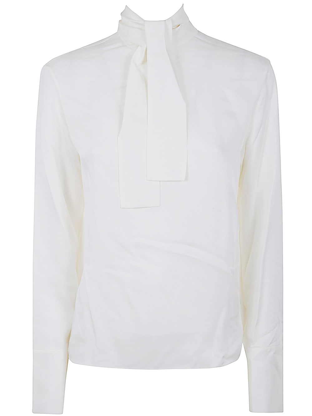 Shop Theory Wide Tie Turtleneck Shirt In Ivory