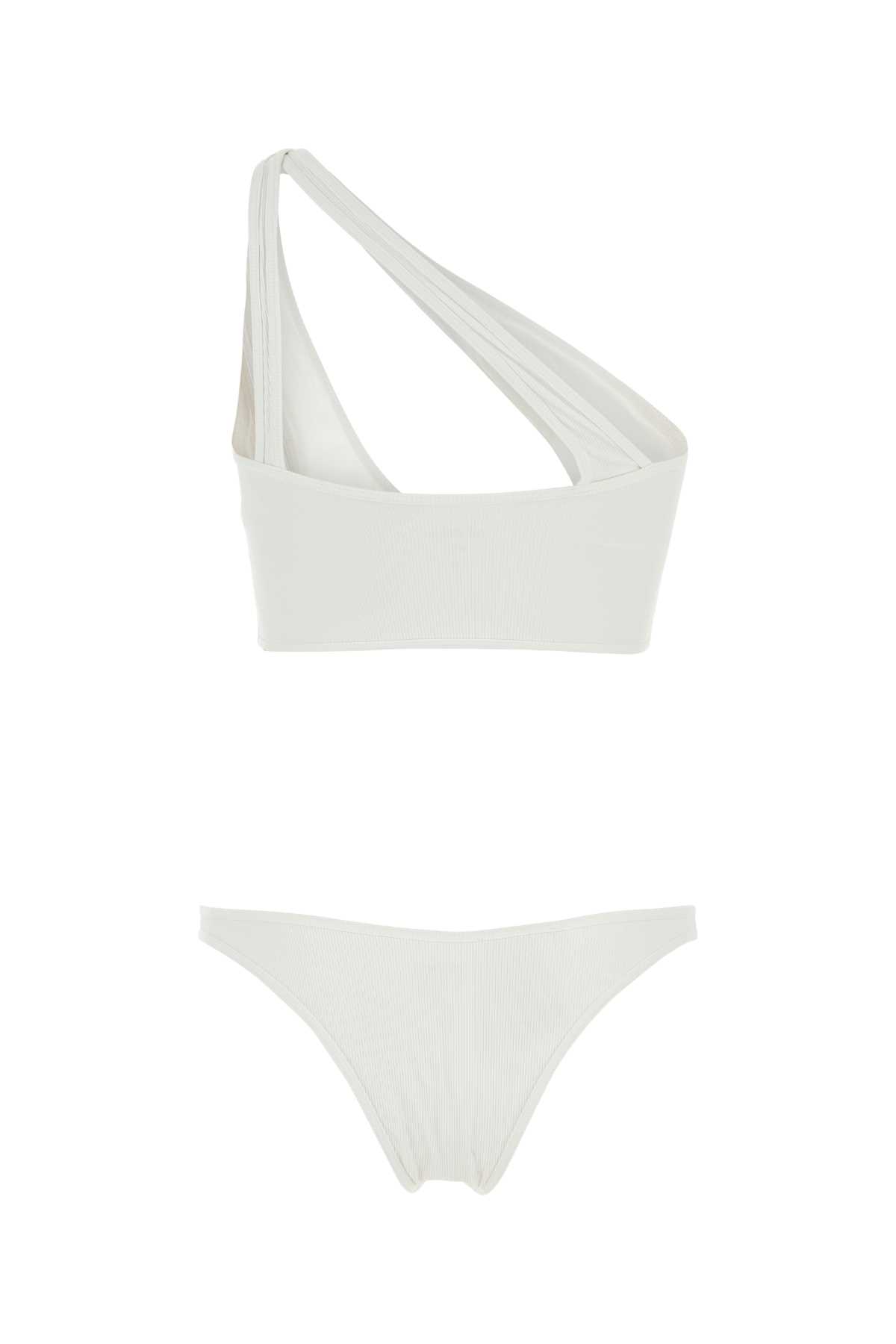 Shop Attico White Stretch Nylon Bikini In 001