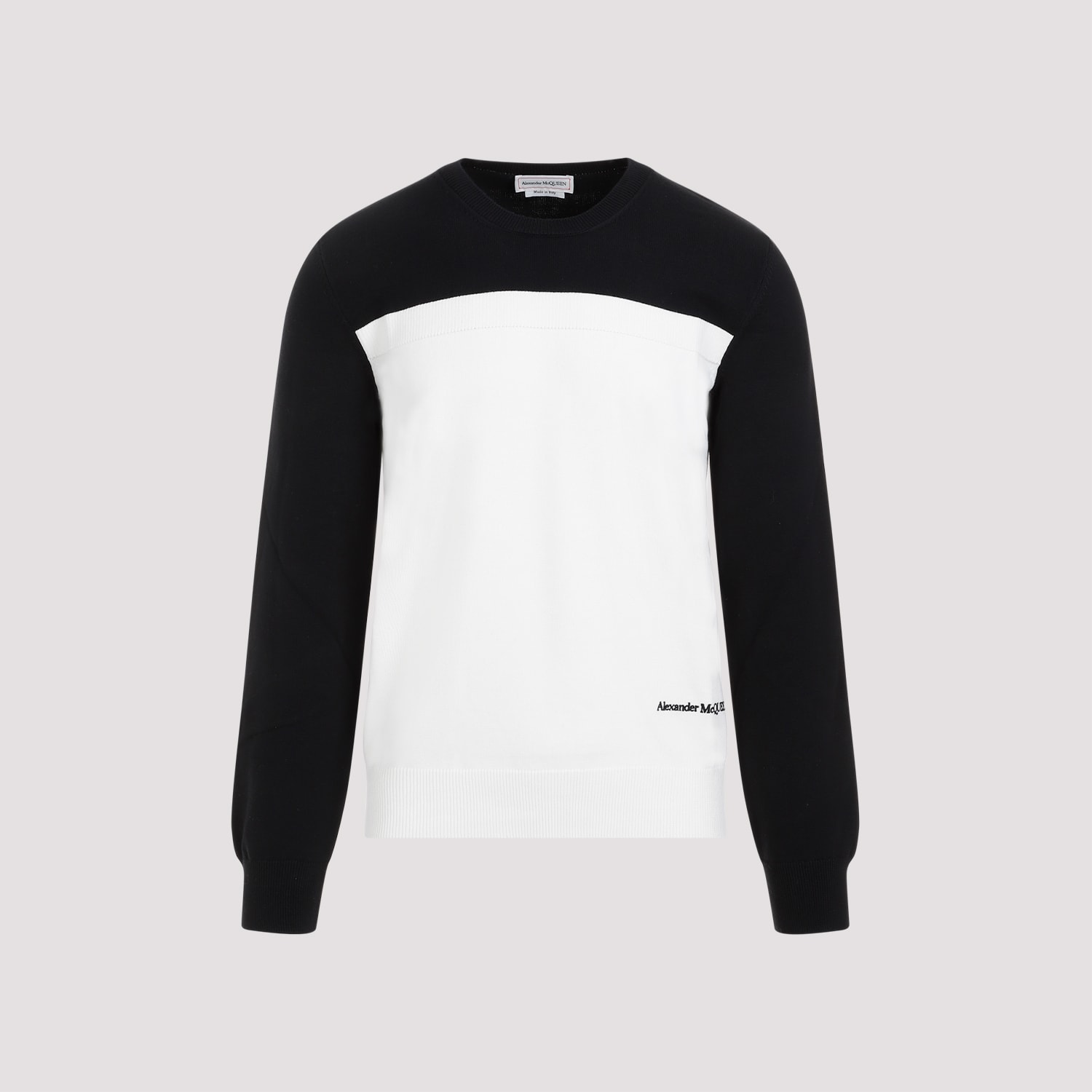 Shop Alexander Mcqueen Cotton Pullover In Black Ivory