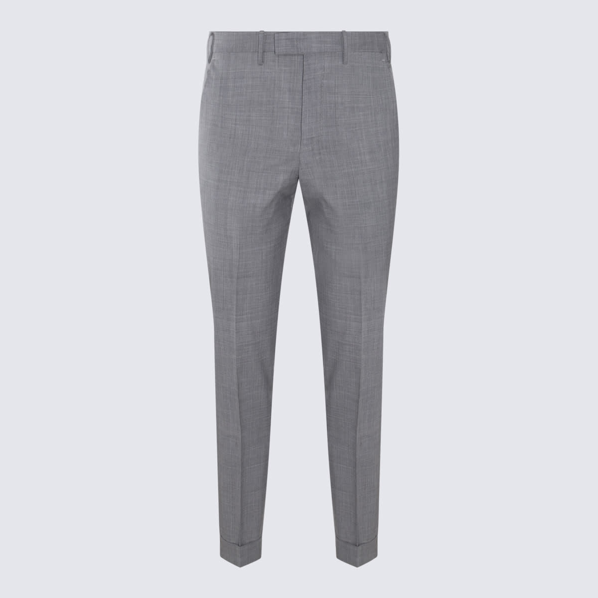 Pt01 Grey Wool Pants In Grigio Azzurro