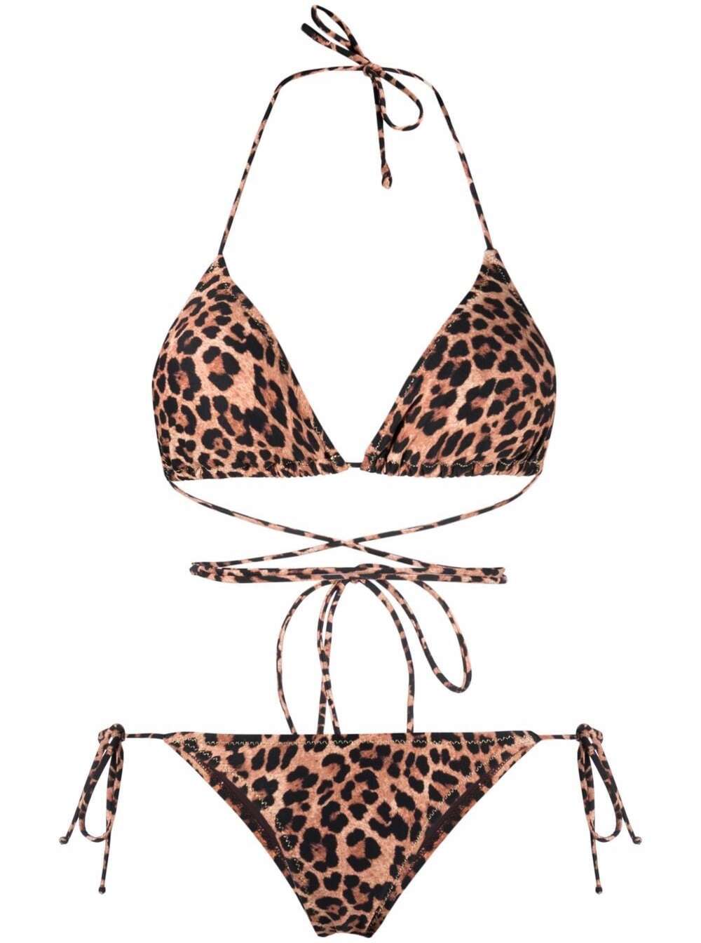 Reina Olga Womans Miami Leopard Print Wrap-around Bikini
