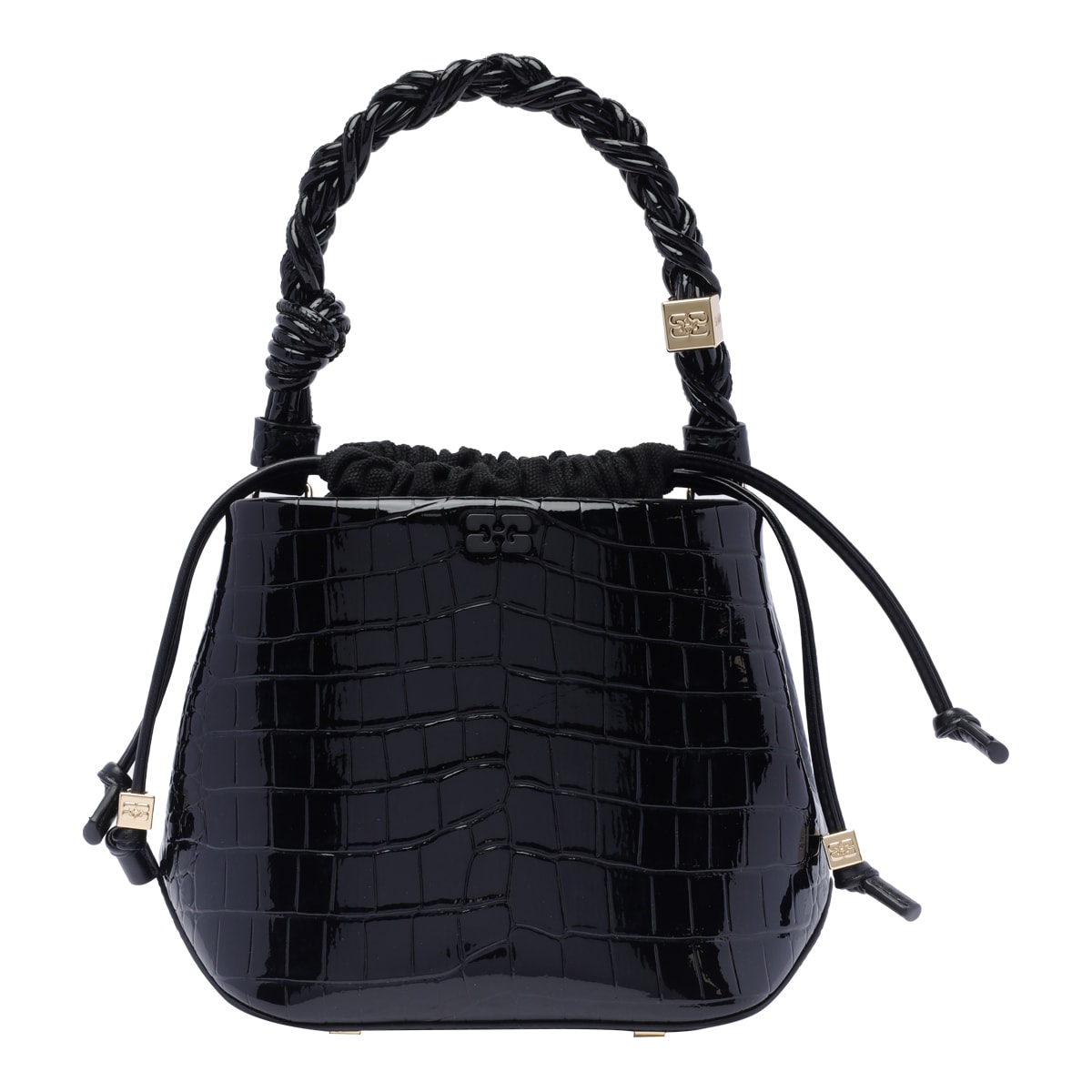 GANNI BOU CROCO BUCKET BAG 