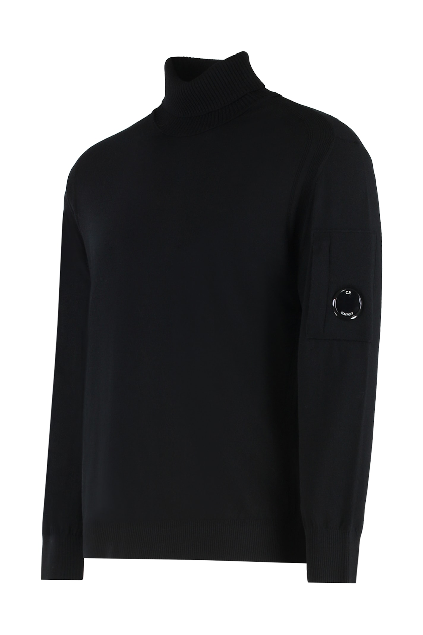 C.p. Company C.p.company Virgin Wool Turtleneck Sweater In Black