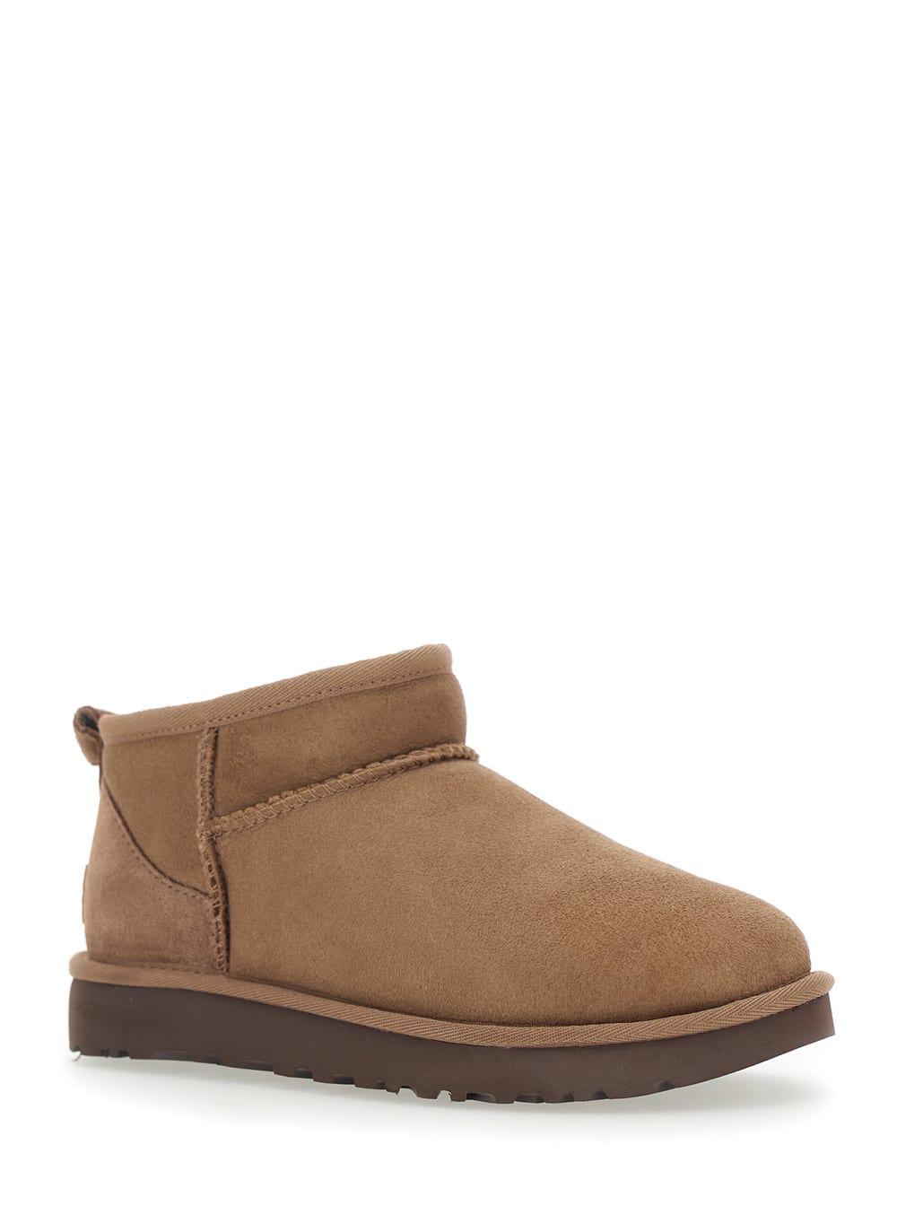 Ugg Classic Ultra Mini Suede Ankle Boots In Brown