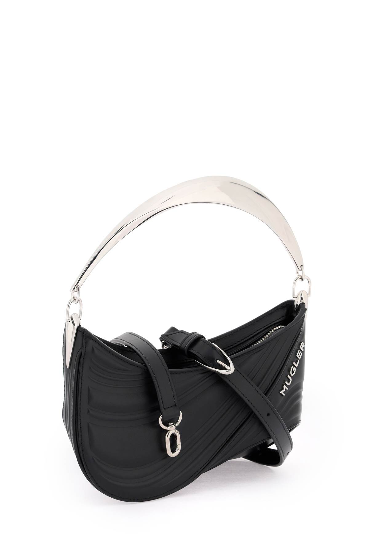 Shop Mugler Spiral Curve 01 Handbag In Black (black)