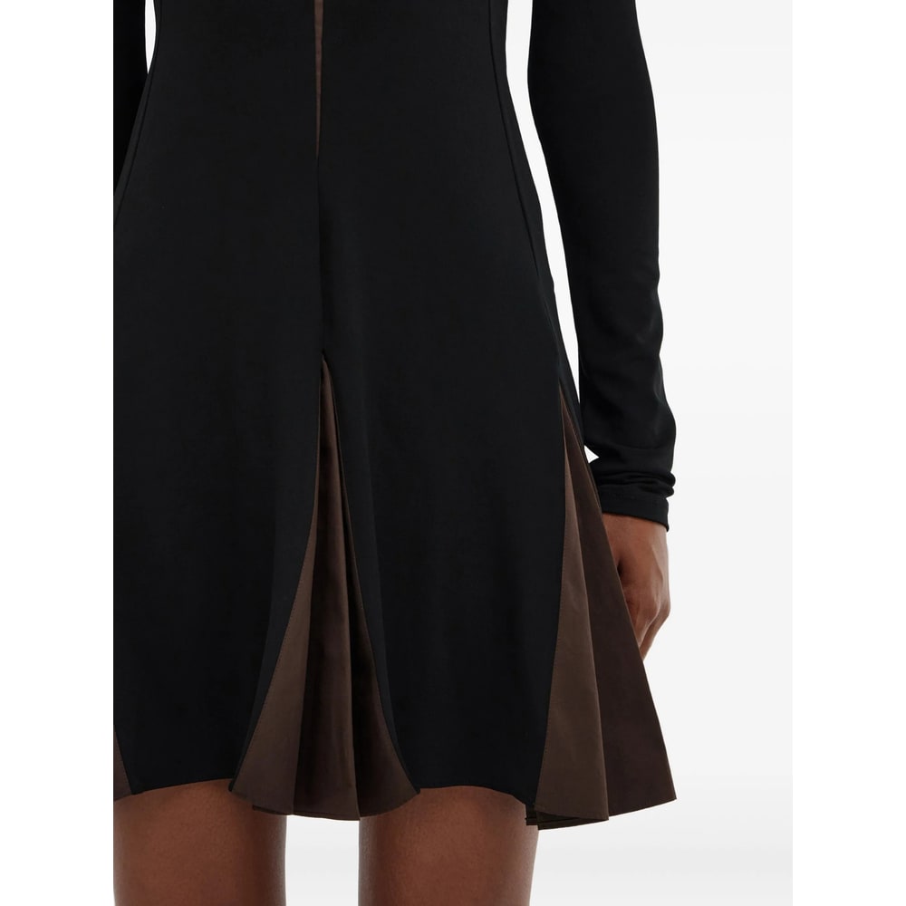 Ferragamo High-neck Mini Dress In Black