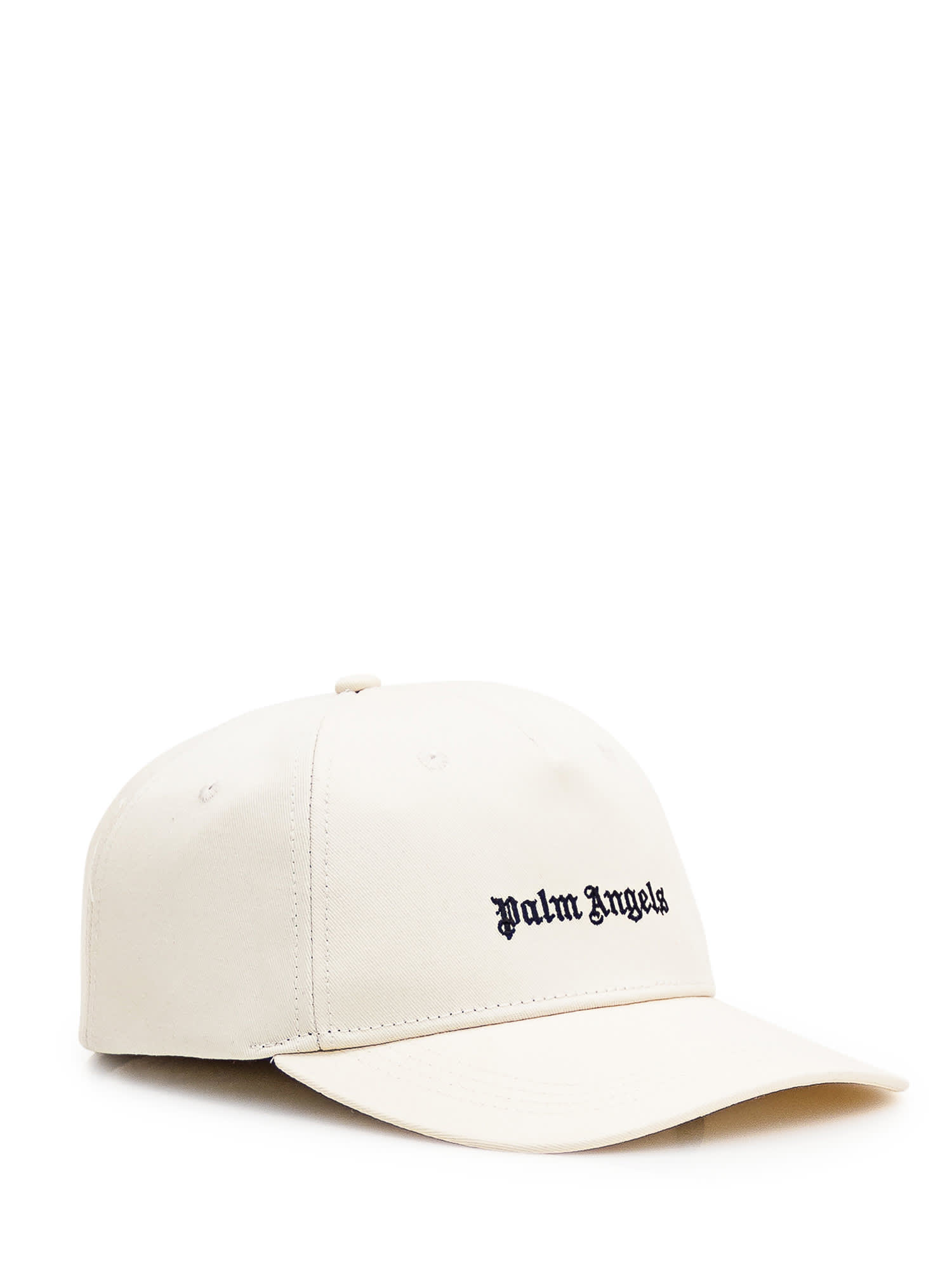 Shop Palm Angels Logo Cap In Off White-black