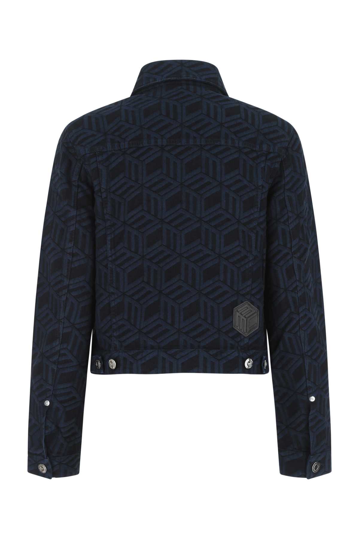 Shop Mcm Embroidered Stretch Denim Jacket In Li