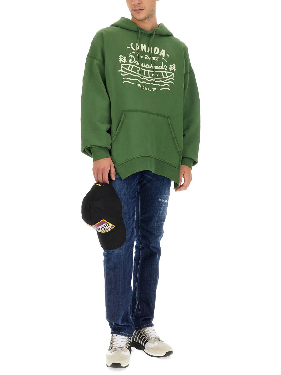 Shop Dsquared2 Sweatshirt With Logo In Green