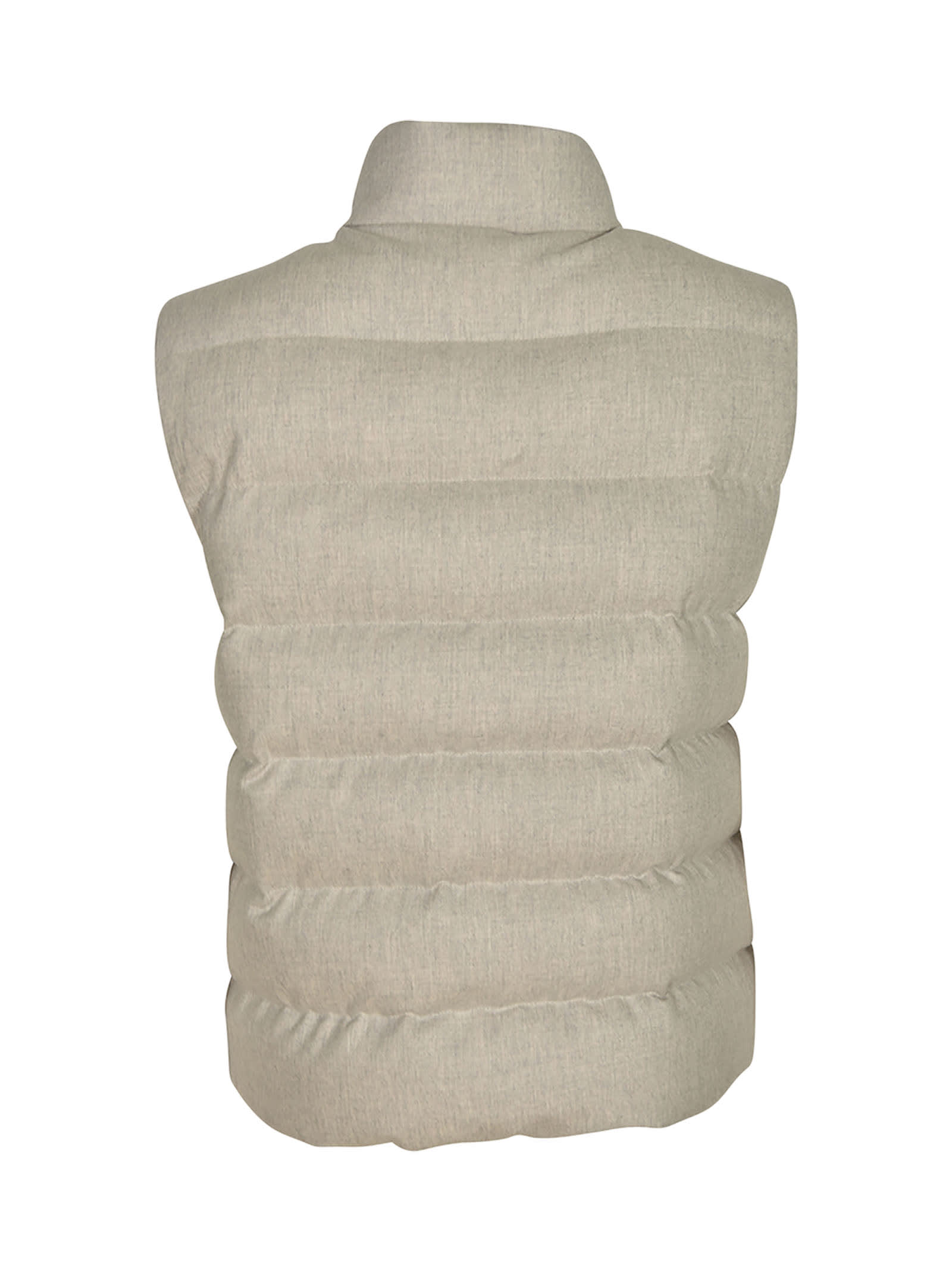 Shop Fay Concealed Padded Gilet In Grey