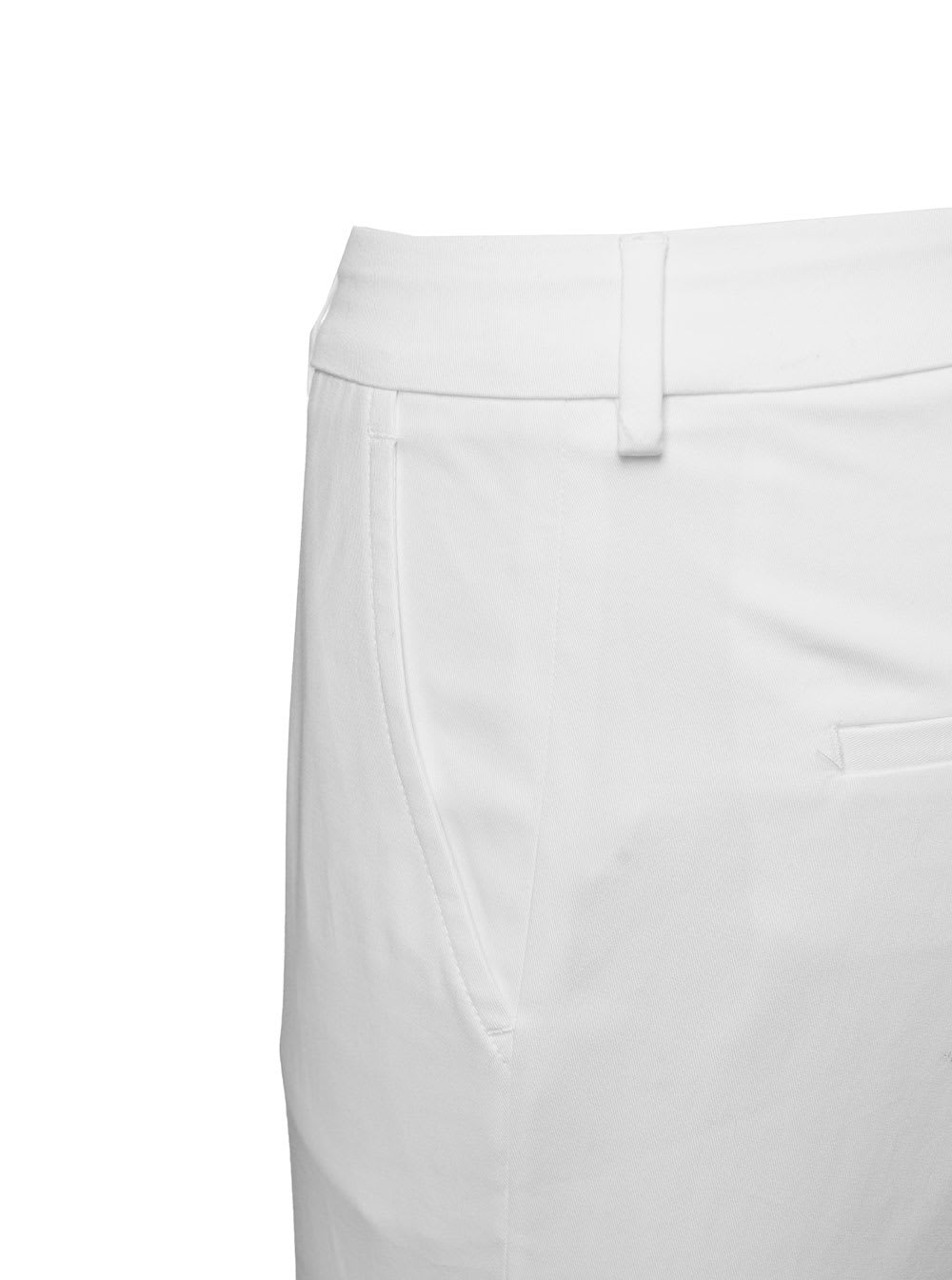 Shop Pt01 White Crop Flared Pants In Stretch Cotton Woman