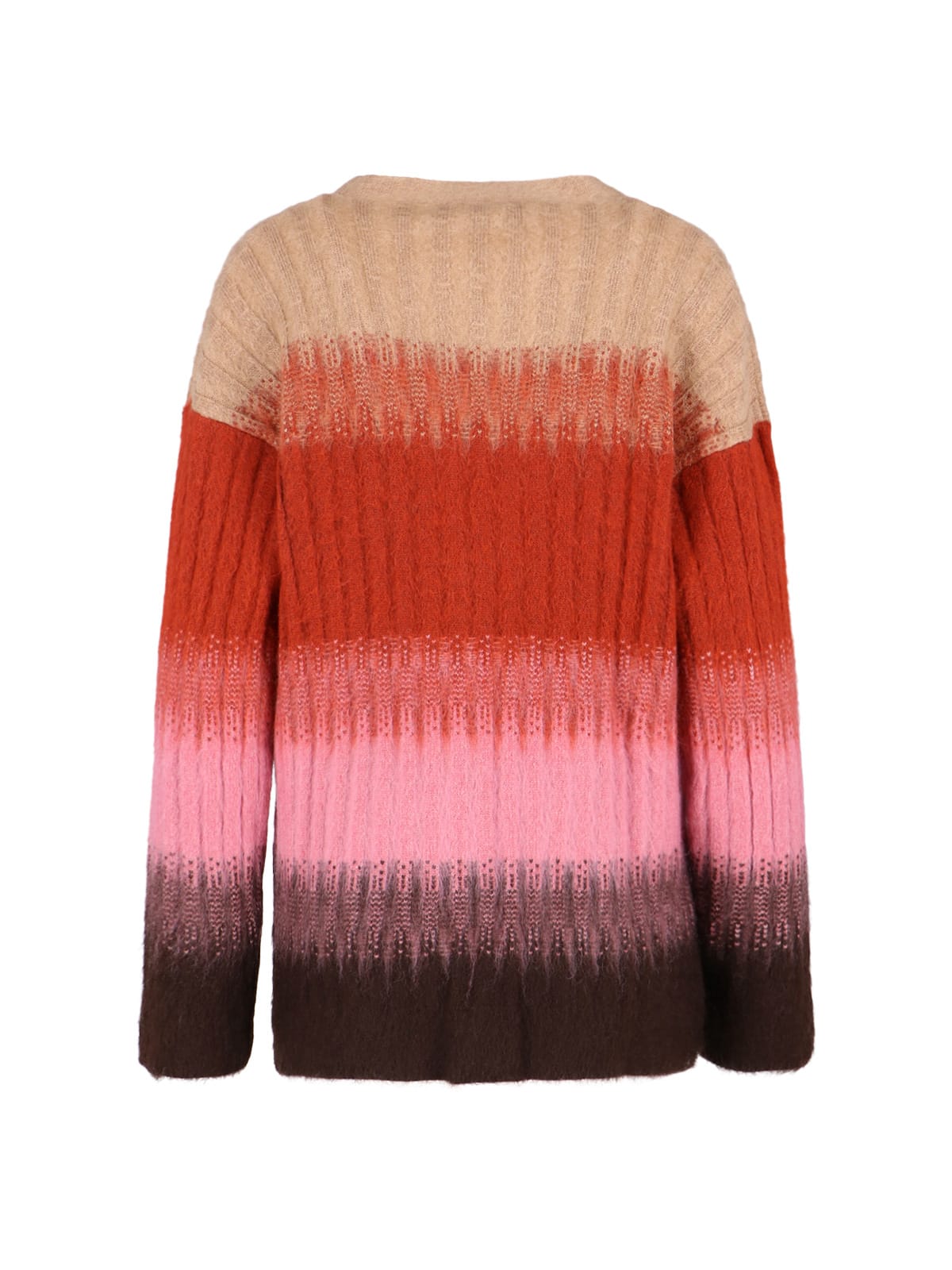 Fendi Gradient Knit Cardigan Featuring Front Pockets In Multi