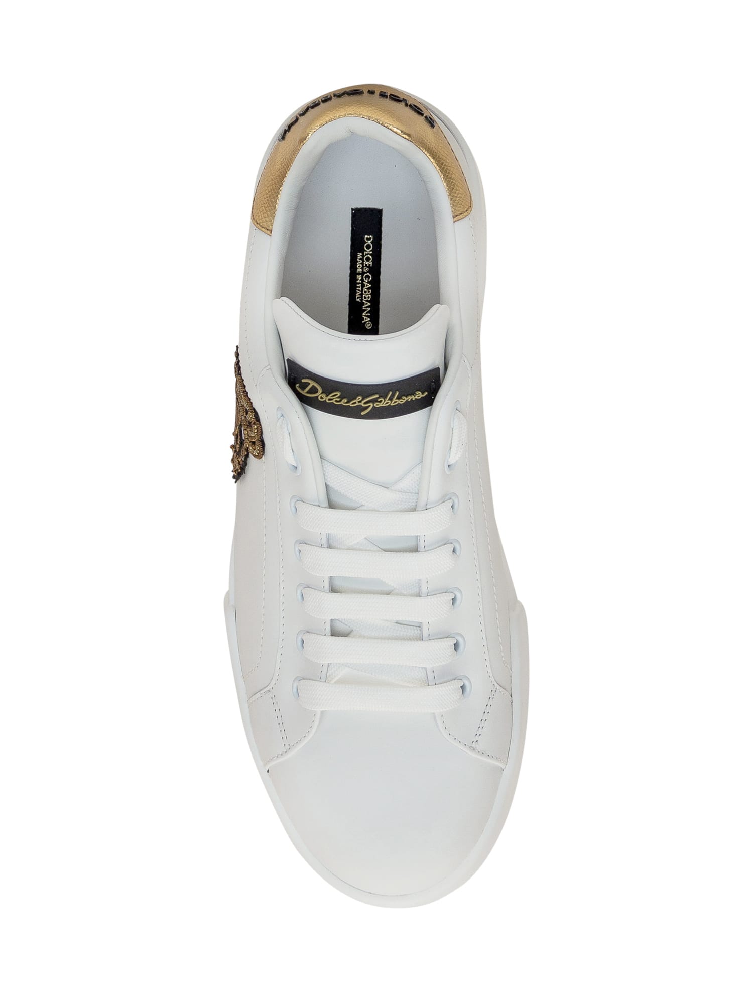 Shop Dolce & Gabbana Portofino Light Sneaker In Bianco/oro Scuro