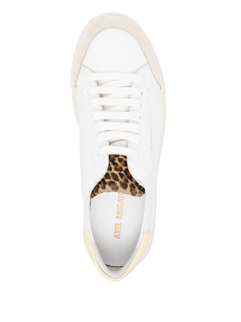 Axel Arigato Round Toe Rubber Sole Contrast Heel In White