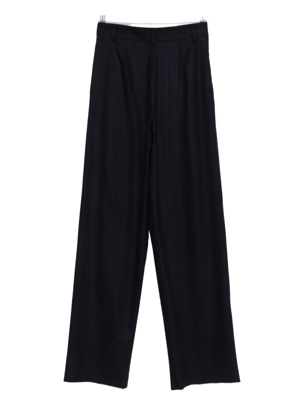 Emporio Armani Technical-cady Trousers With Elasticated Waistband In Blue