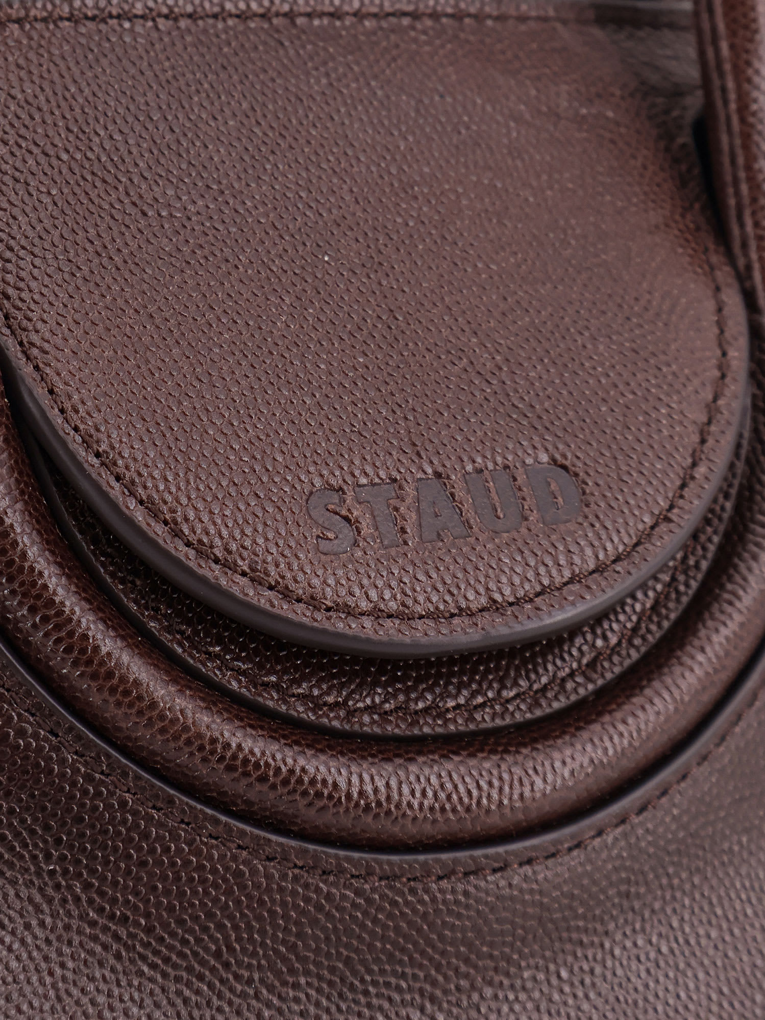 Staud Maude Leather Crossbody Bag In Brown