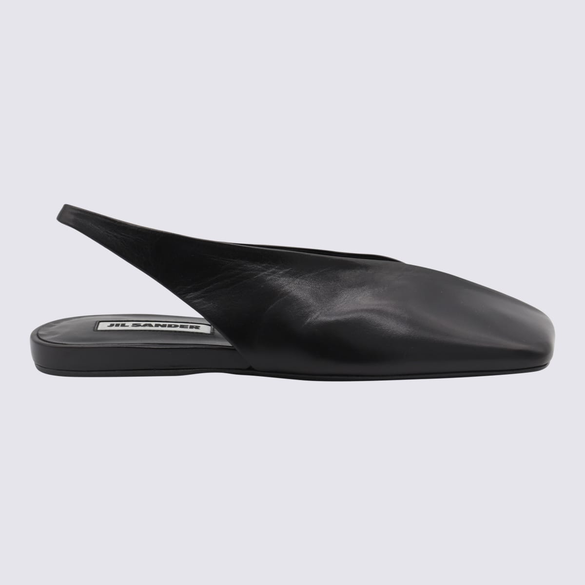 Black Leather Flats