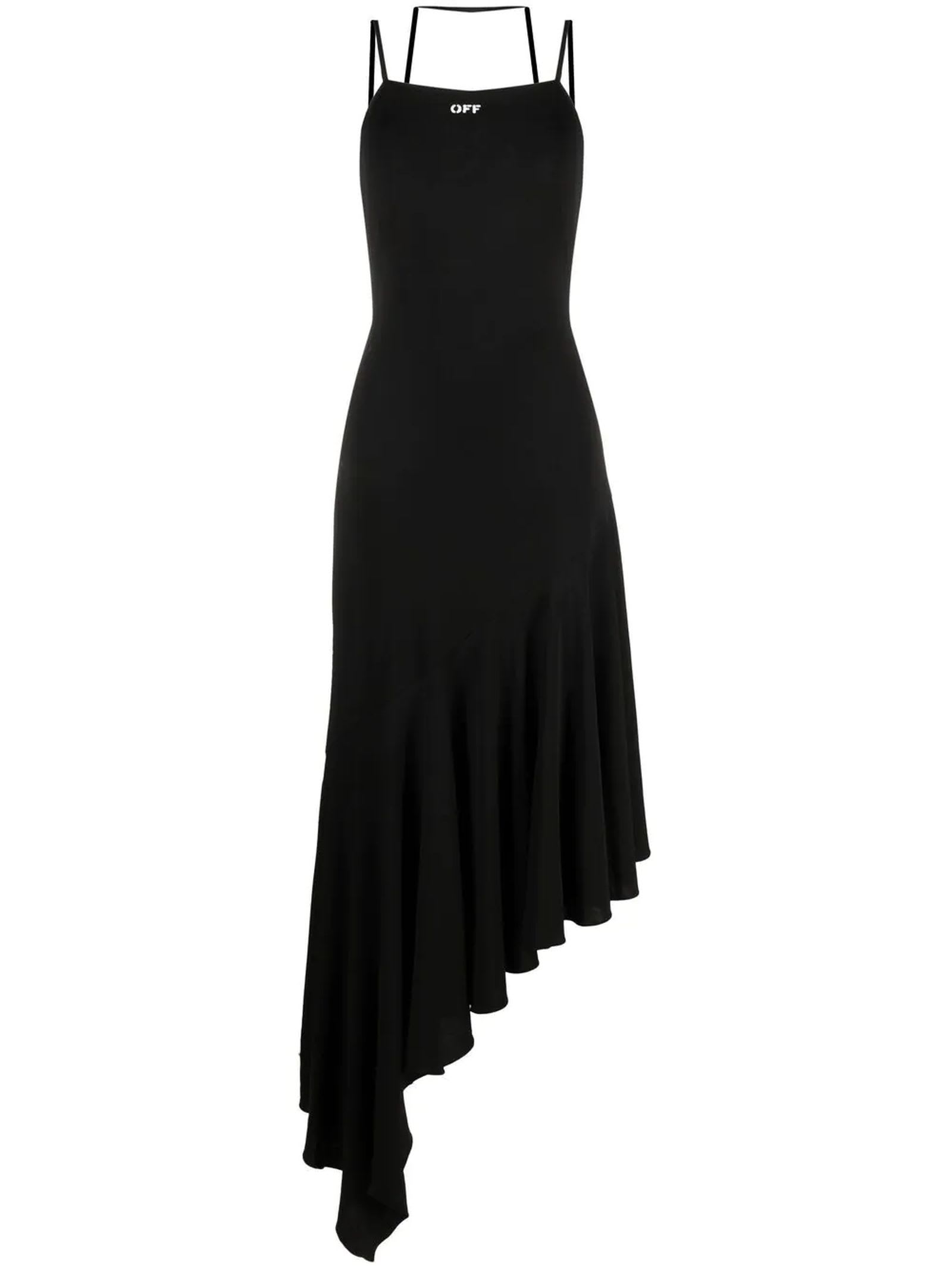 Off-White Black Asymmetric Flared Dress