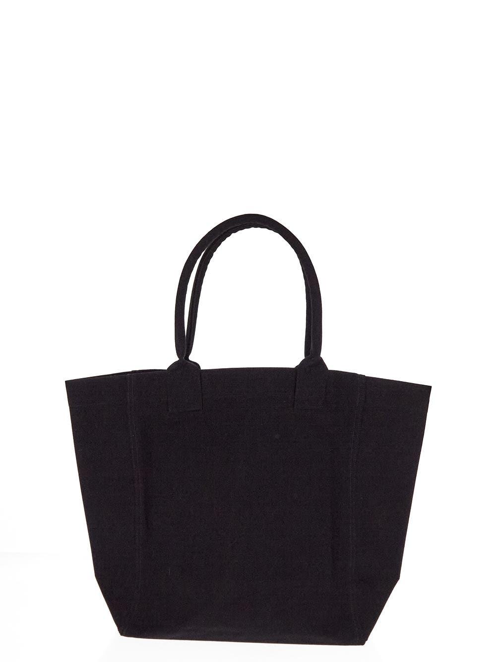 Isabel Marant Black Tote Bag With Tonal Logo Print At The Front In Cotton Woman In Black