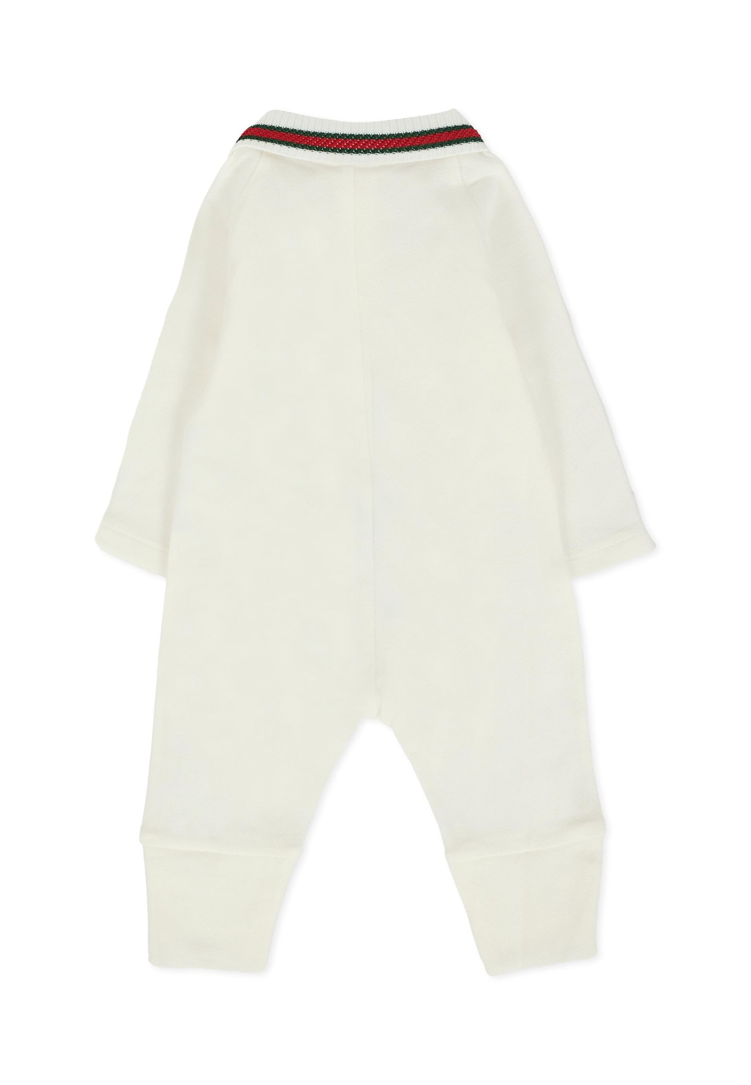 Gucci Ivory Babygrow For Babykids With Web Detail In White