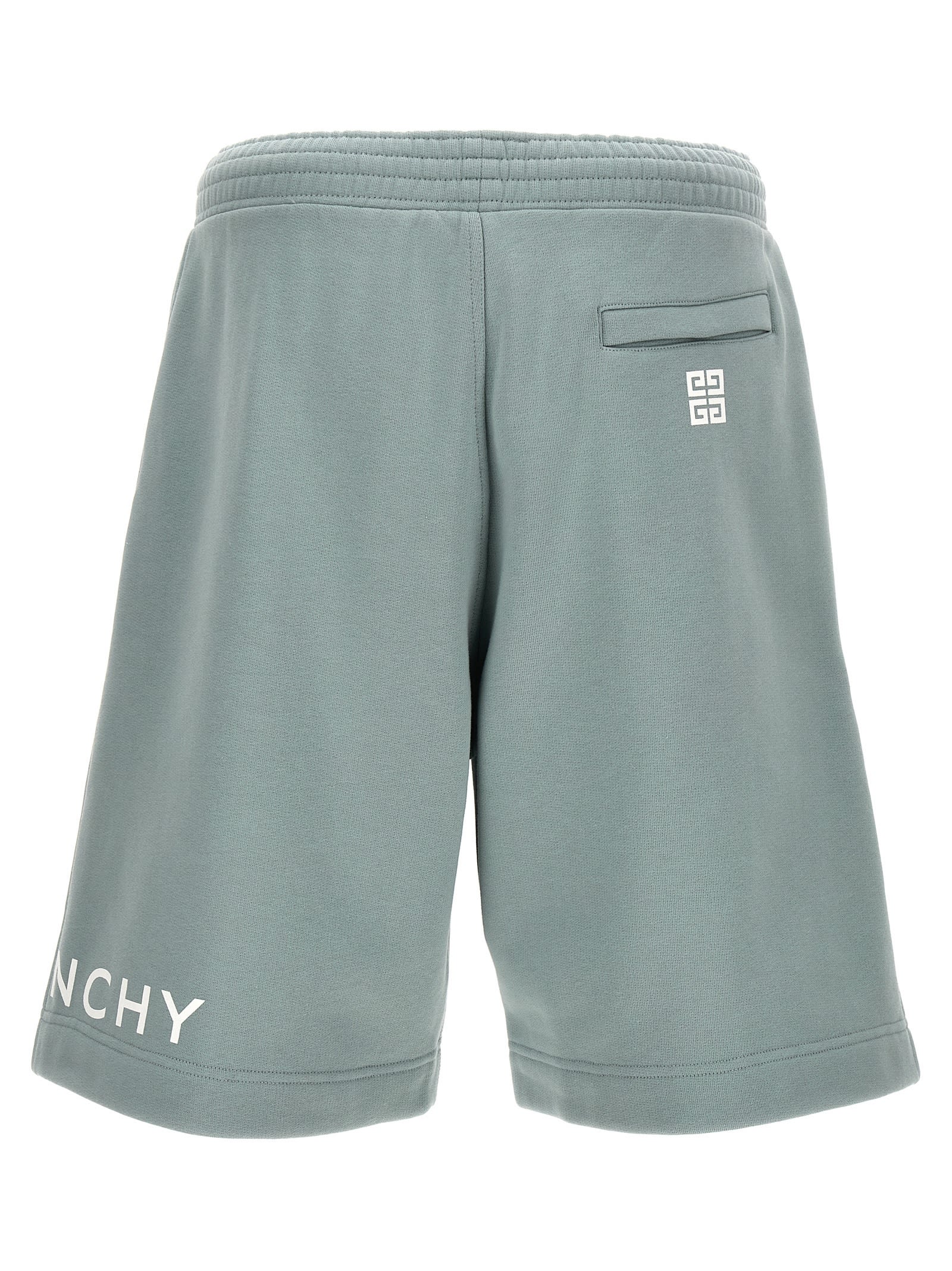 Shop Givenchy Logo Print Bermuda Shorts In Blue