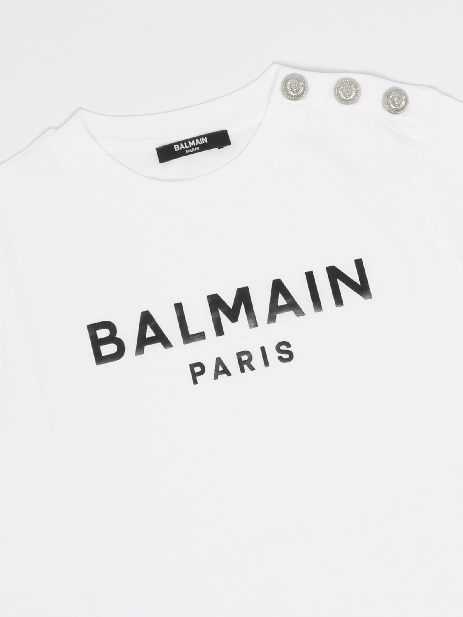Shop Balmain T-shirt T-shirt In Bianco-nero
