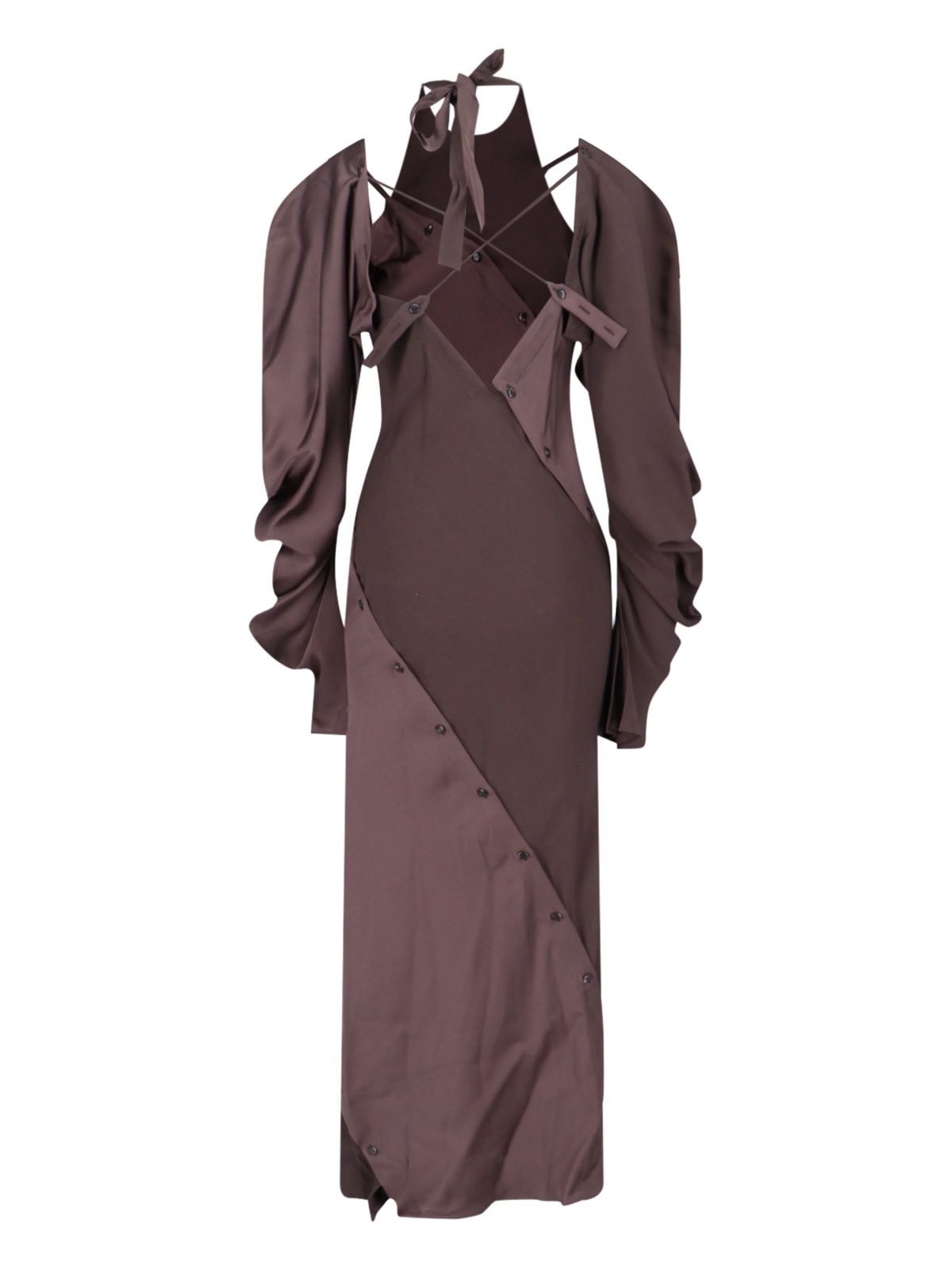 Shop Setchu Draped Maxi Dress In Brown