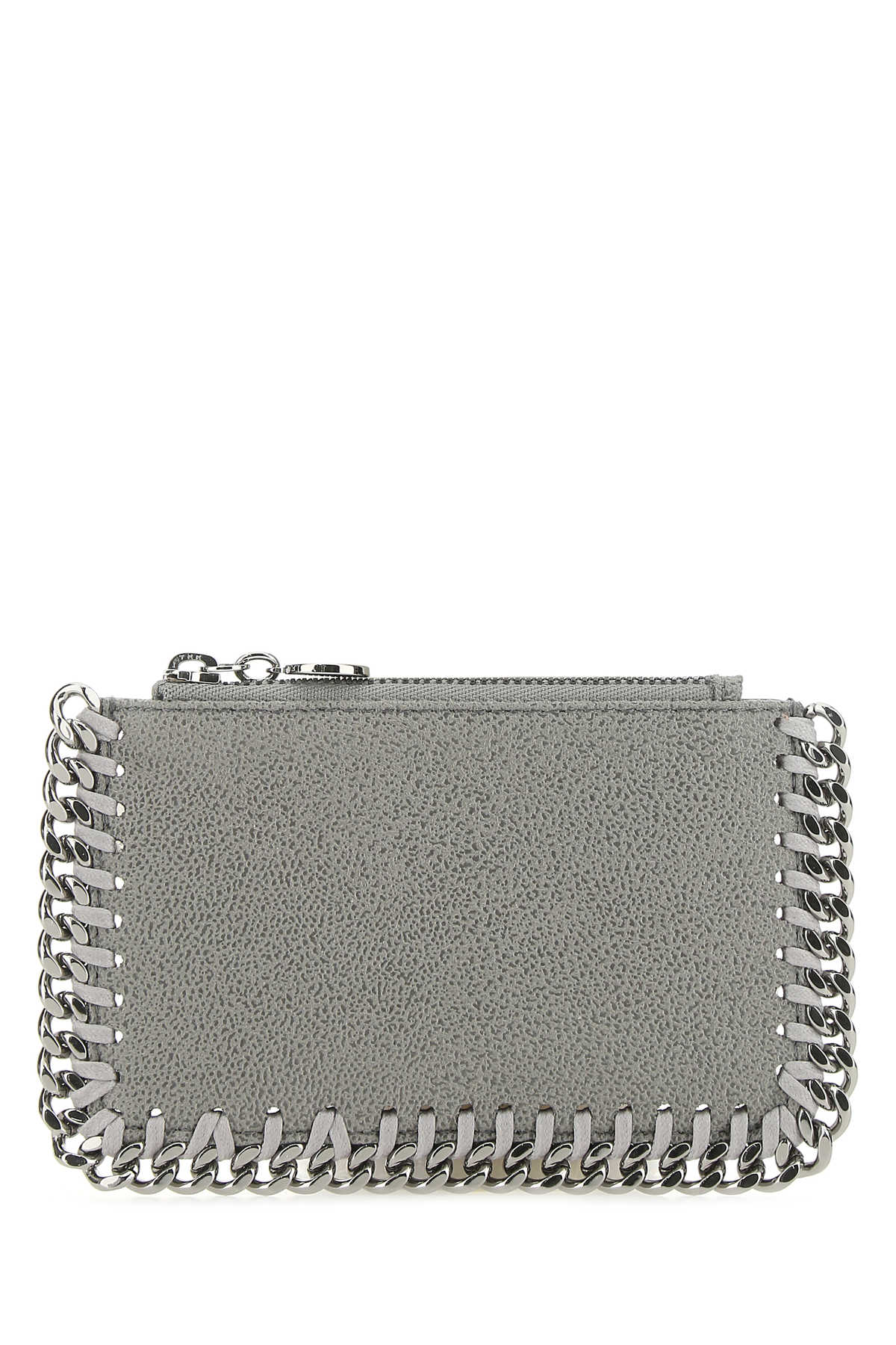 Stella Mccartney Grey Shaggy Deer Falabella Card Holder In Grey