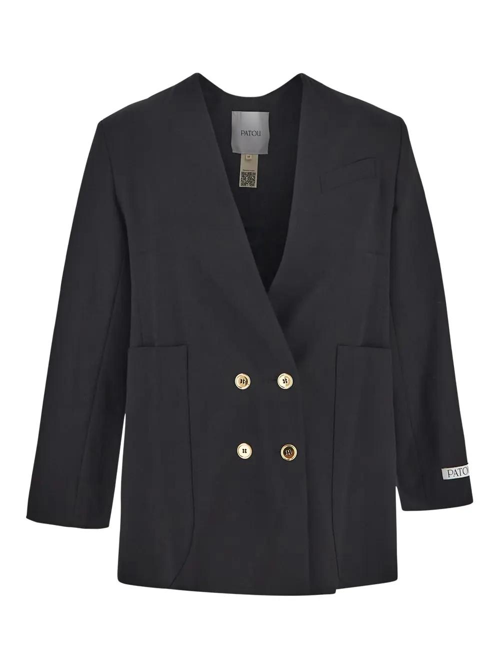PATOU NO COLLAR DOUBLE BREASTED JACKET