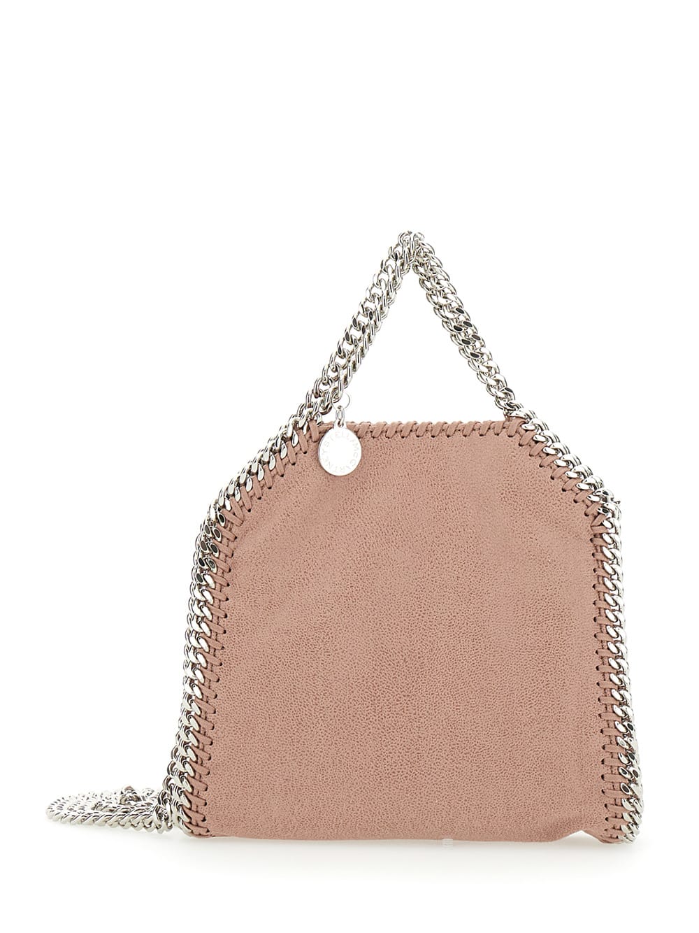 Stella Mccartney 3chain Tiny Pink Tote Bag With Logo Engraved On Charm In Faux Leather Woman