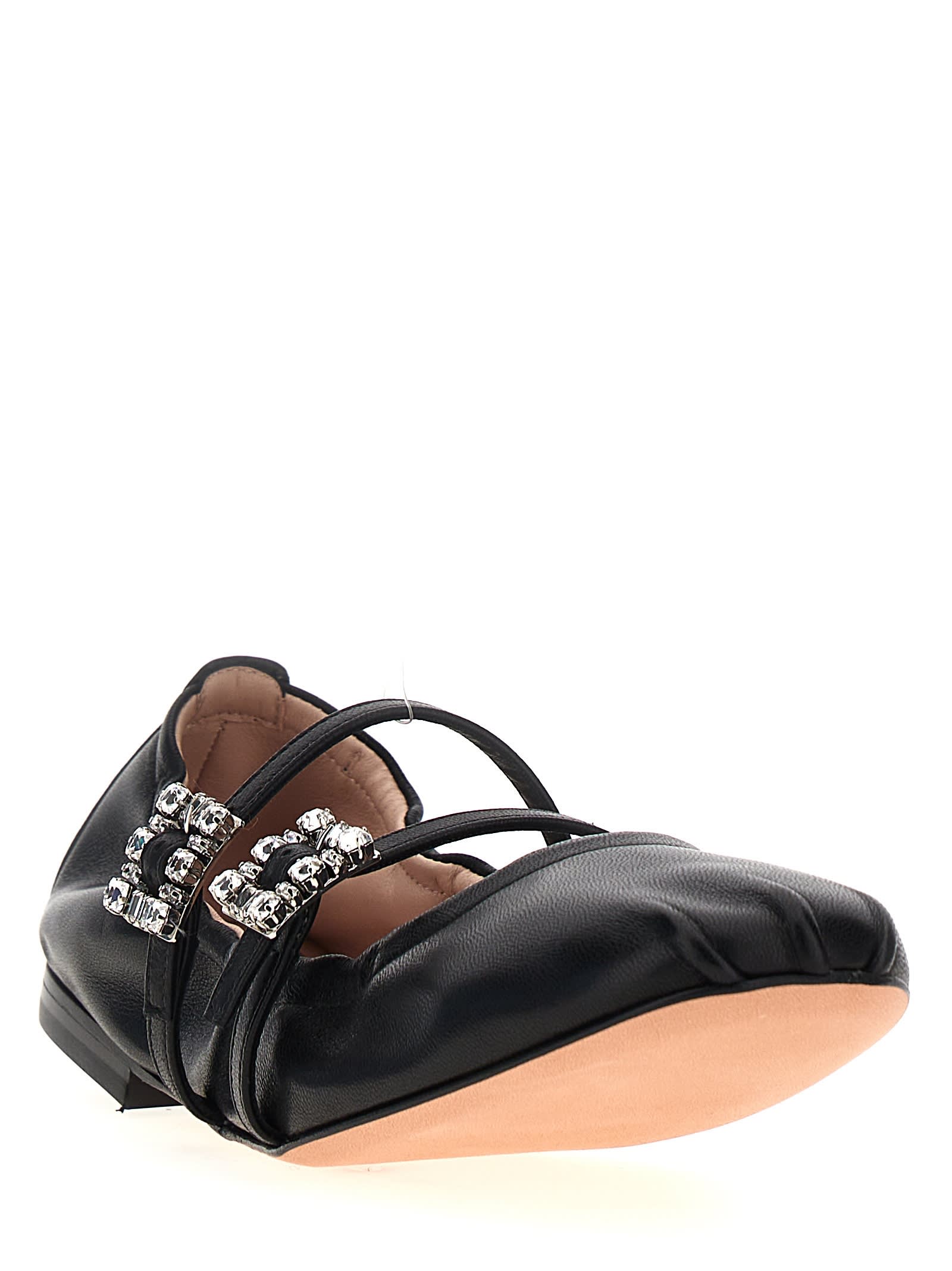 Shop Roger Vivier Jewel Strap Ballet Flats In Black