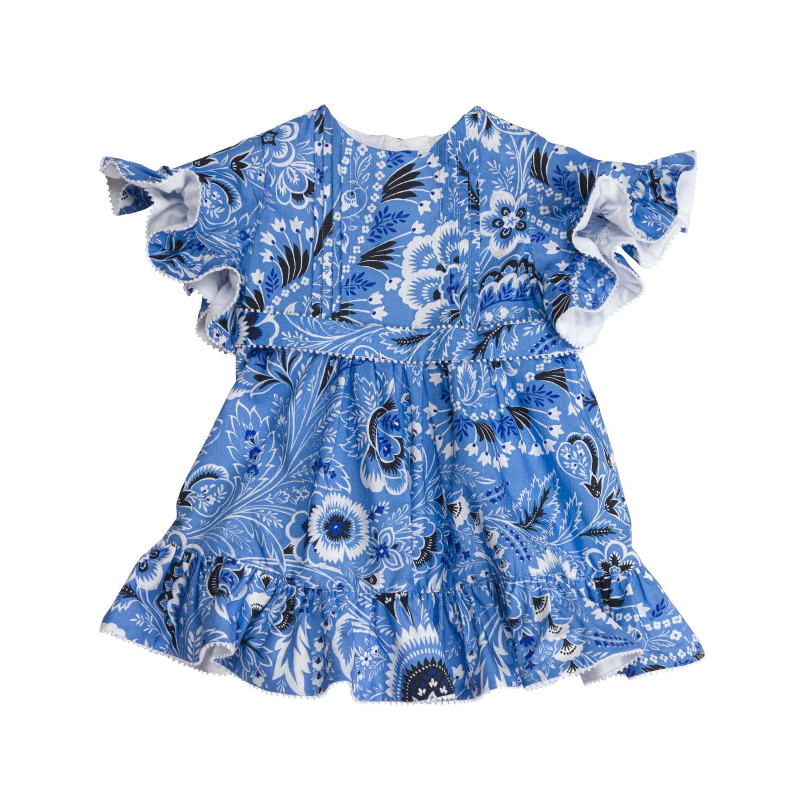 Etro Babies' Flared Dress With Paisley Print In Light Blue