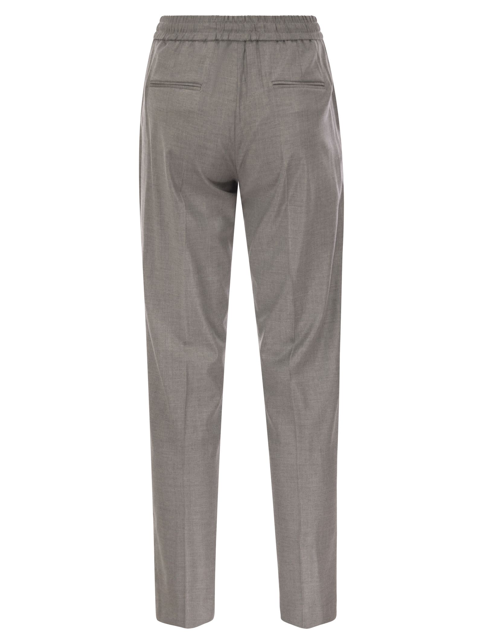 Shop Pt Torino Erika - Fluid Wool Twill Pants In Grey