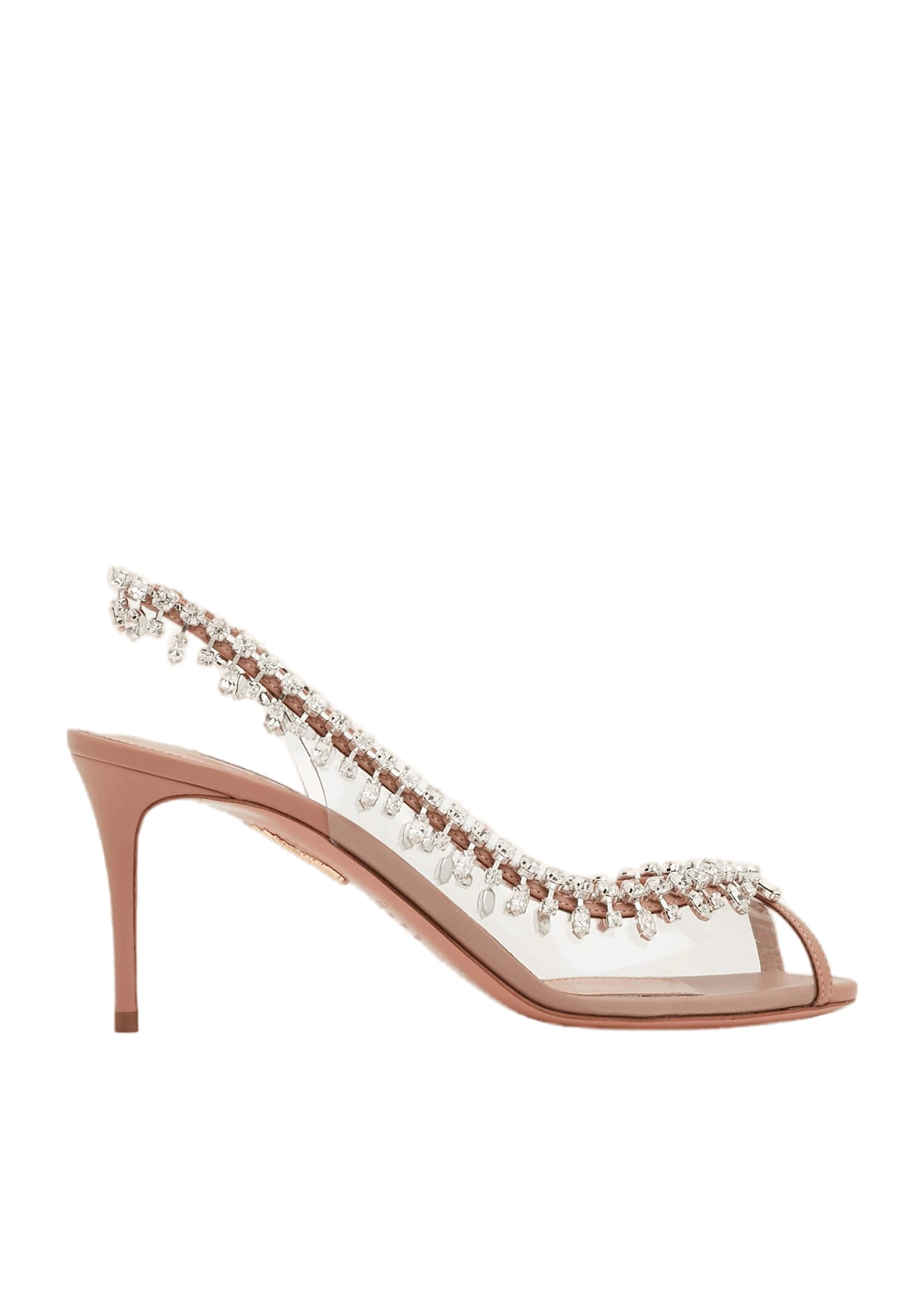 AQUAZZURA TEMPTATION CRYSTAL 75 SANDALS