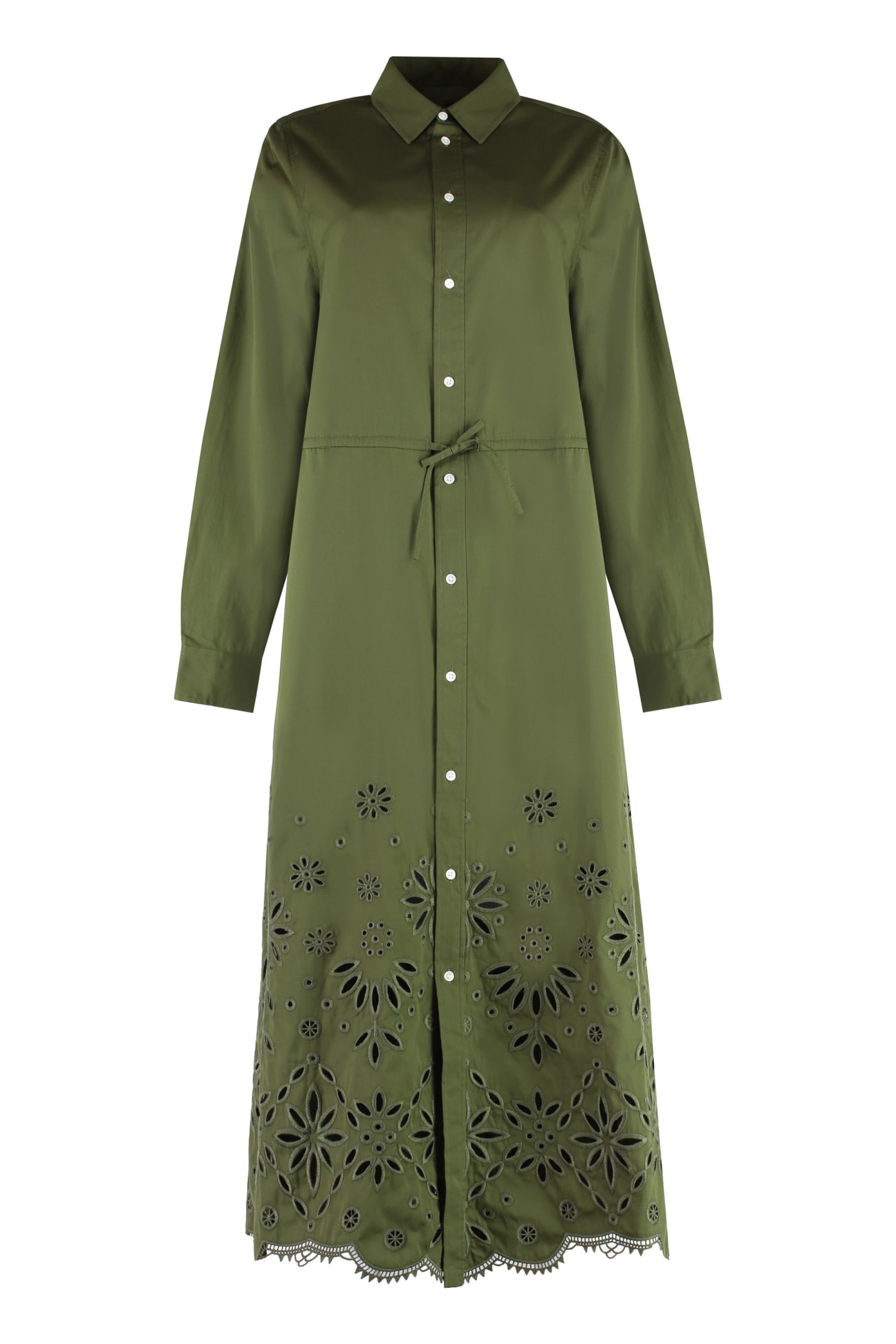 Shop Polo Ralph Lauren Jessica Cotton Shirtdress In Green