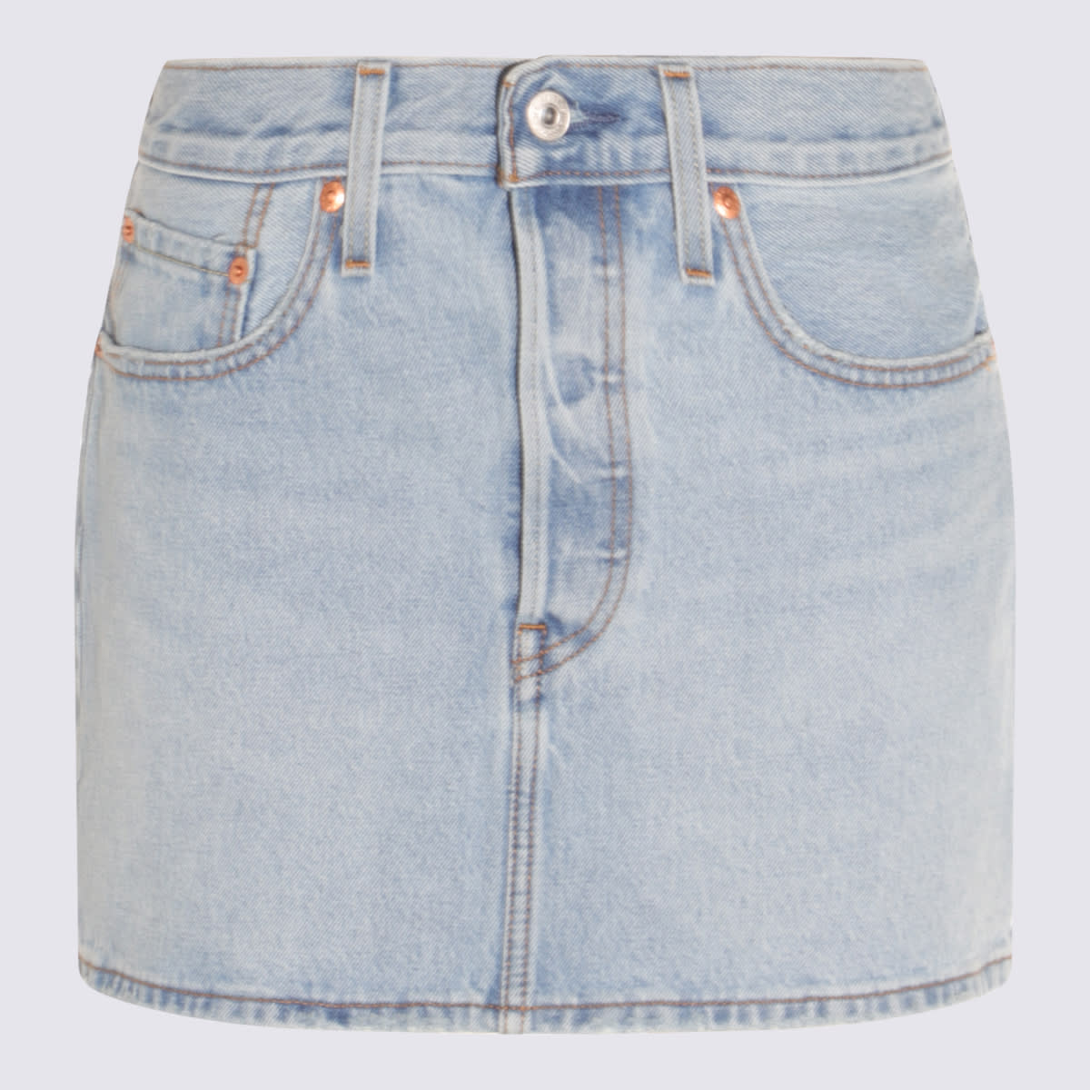 Levi's Light Blue Cotton Mini Skirt