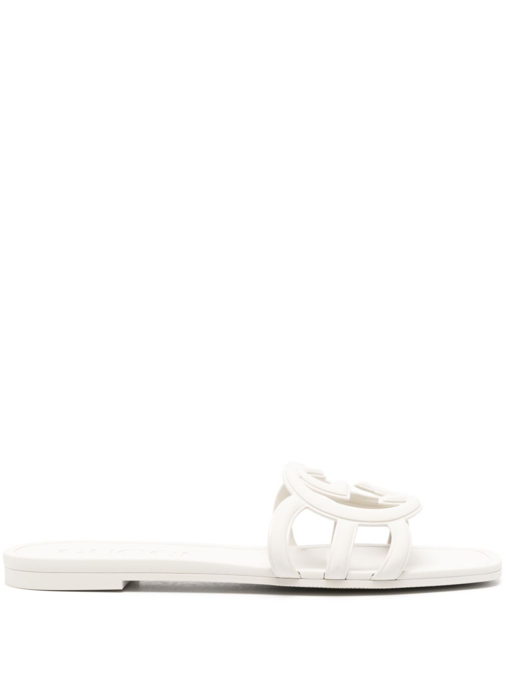Gucci Gg Interlocking Slides In White