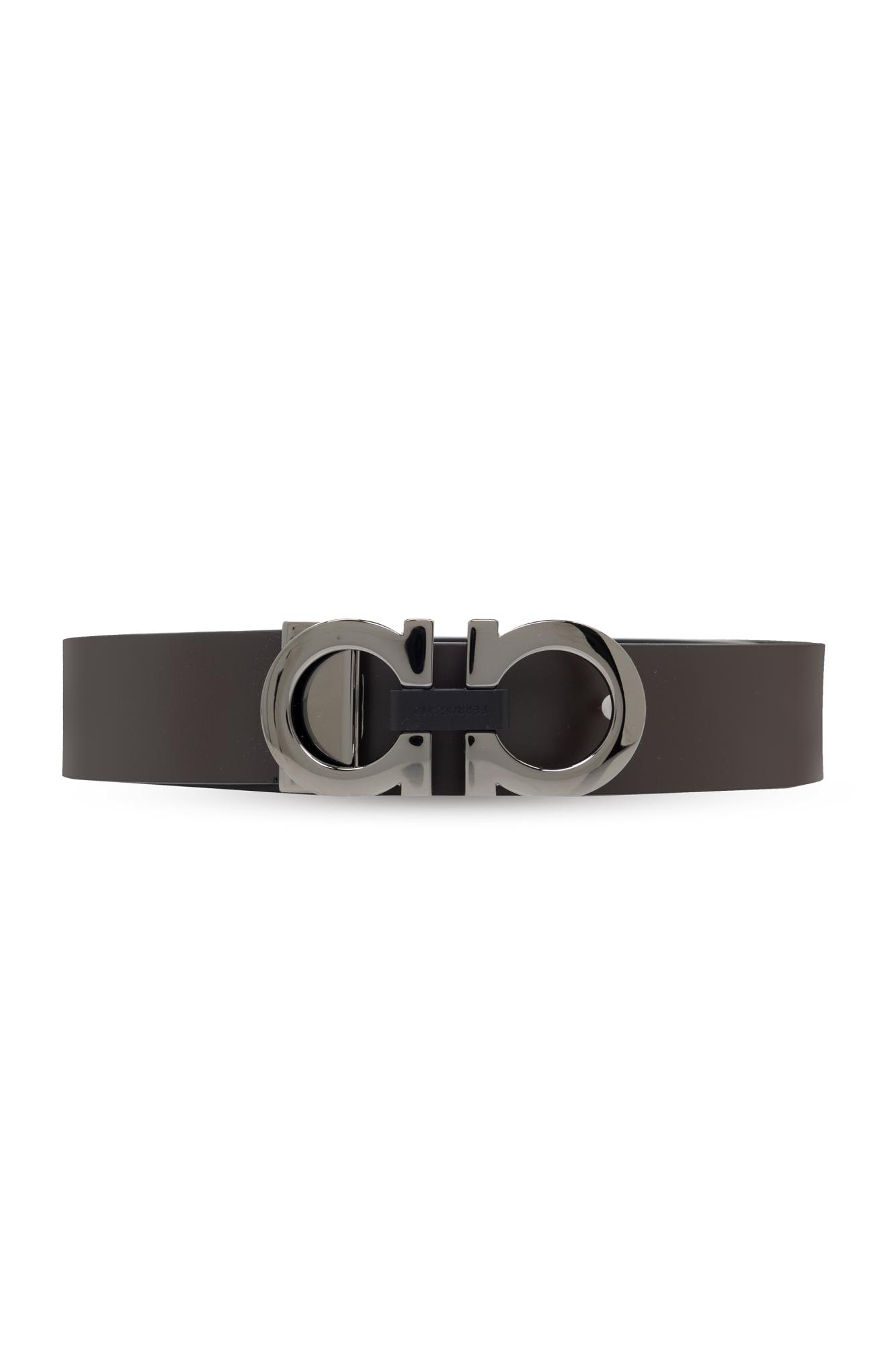 Shop Ferragamo Reversible Belt In Brown/black