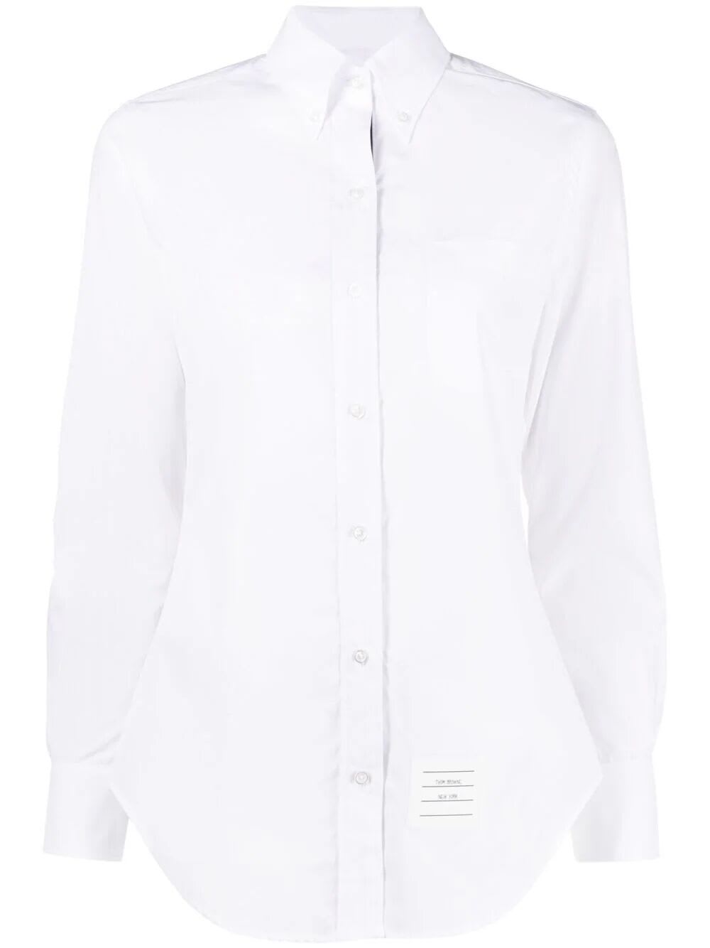 Shop Thom Browne Classic Point Collar Shirt In White